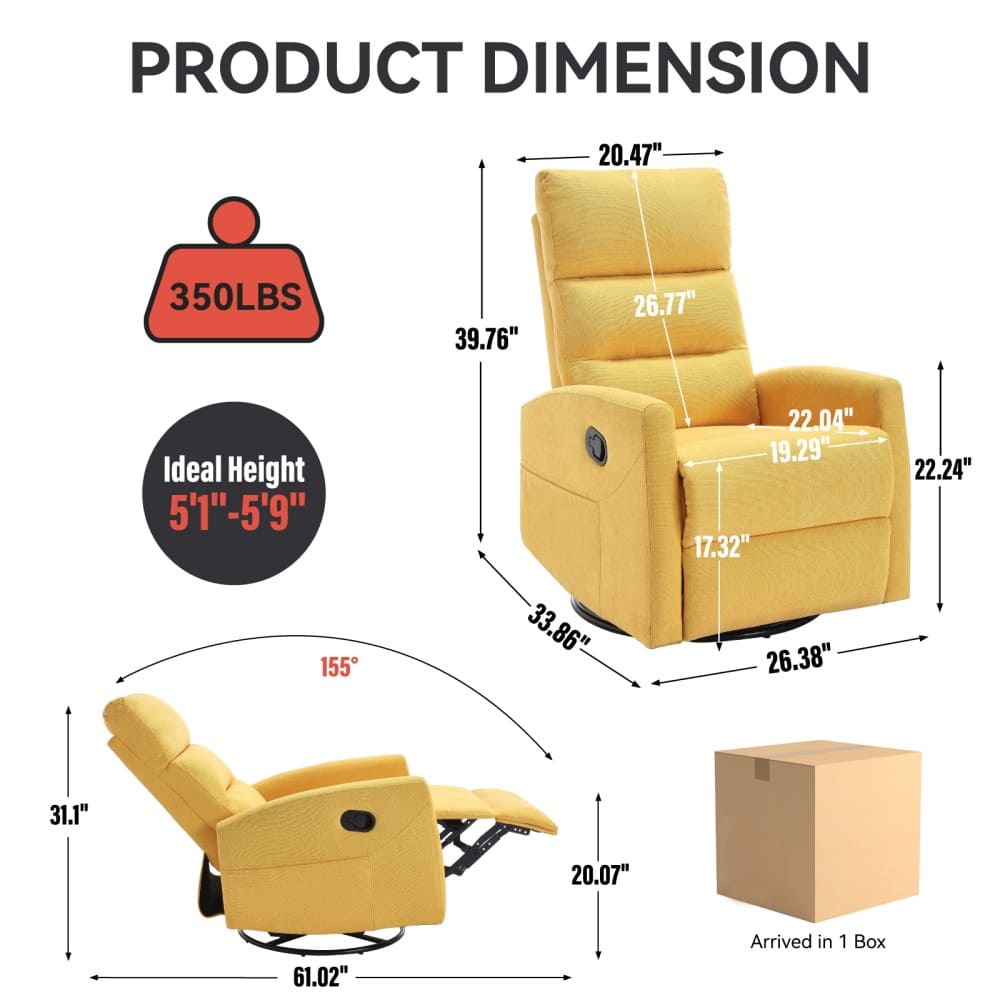 Coolbibila LEO-RECLINER-YELLOW chairs - View #3