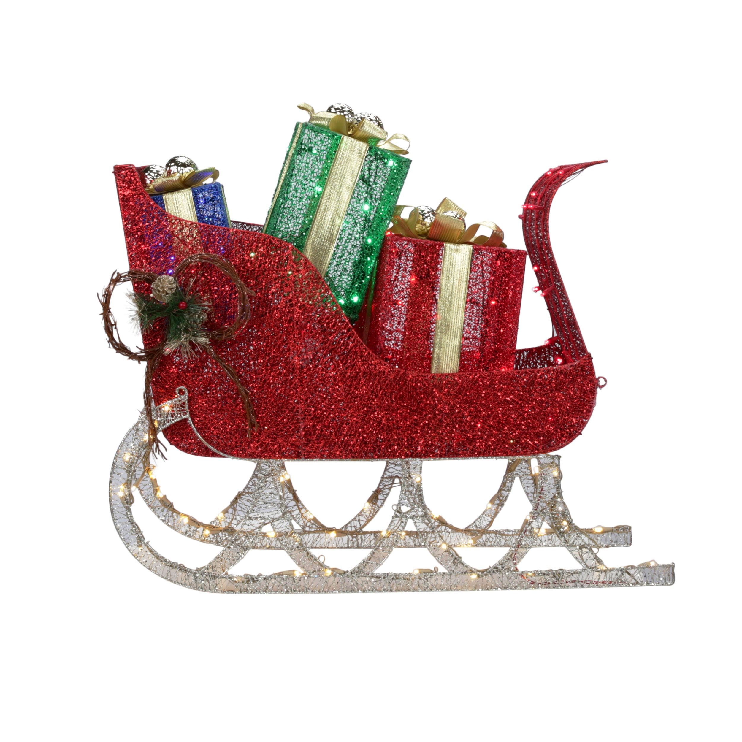 holiday living 40 in sleigh sculpture with clear led lights