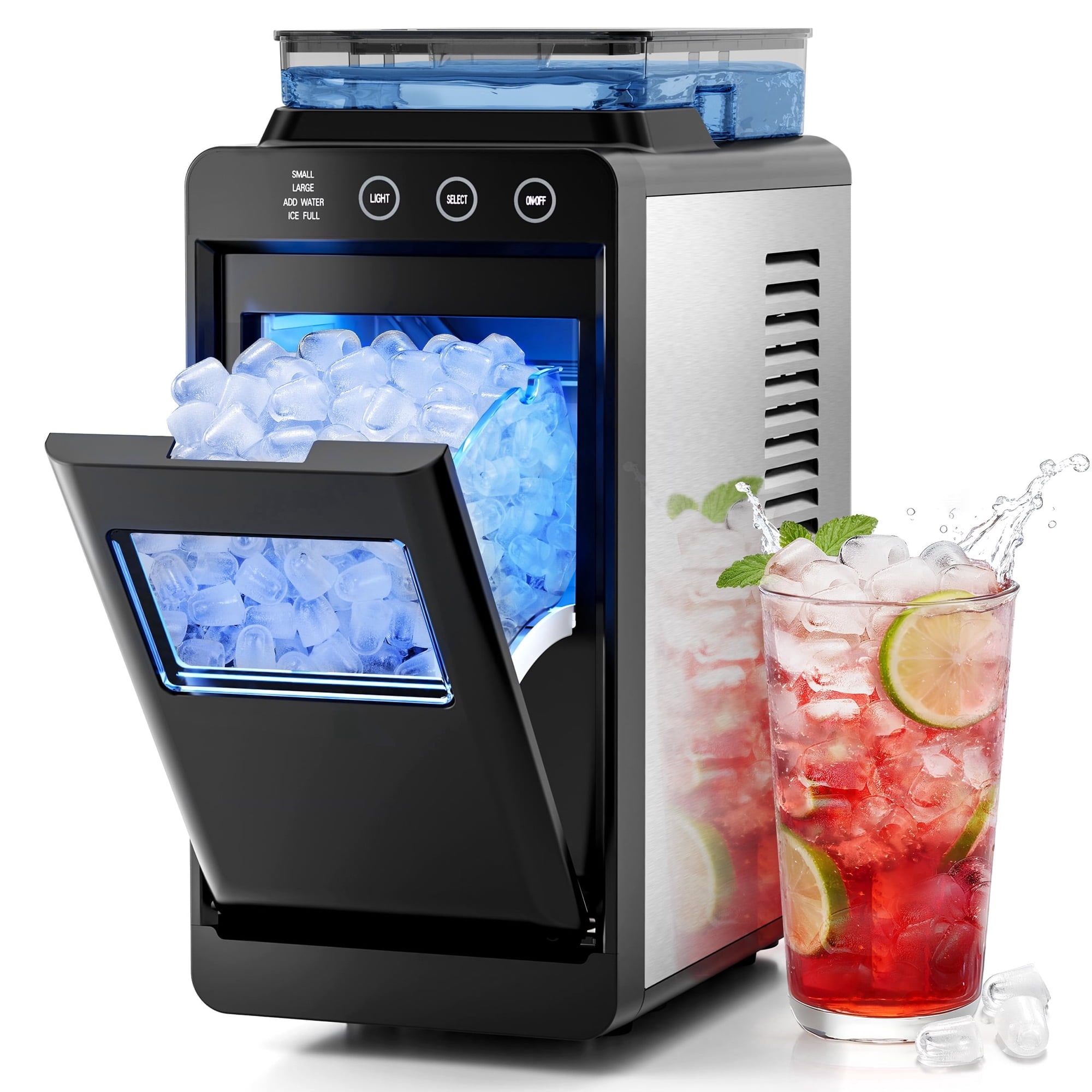 Antarctic Star 26-lb Ice Per day Portable Countertop Bullet Ice Maker with 2 Ice Sizes Options