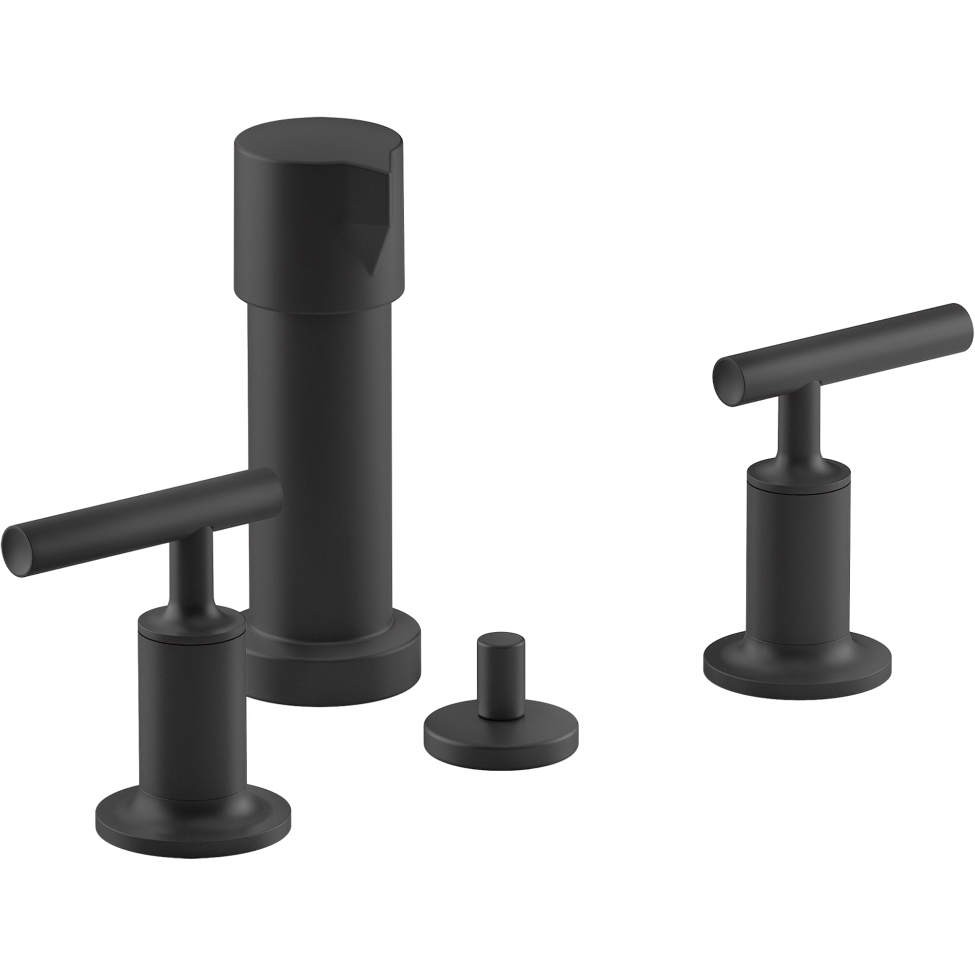 KOHLER K-14431-4-BL Purist Matte Black Vertical spray 3-hole 2-handle Bidet Faucet