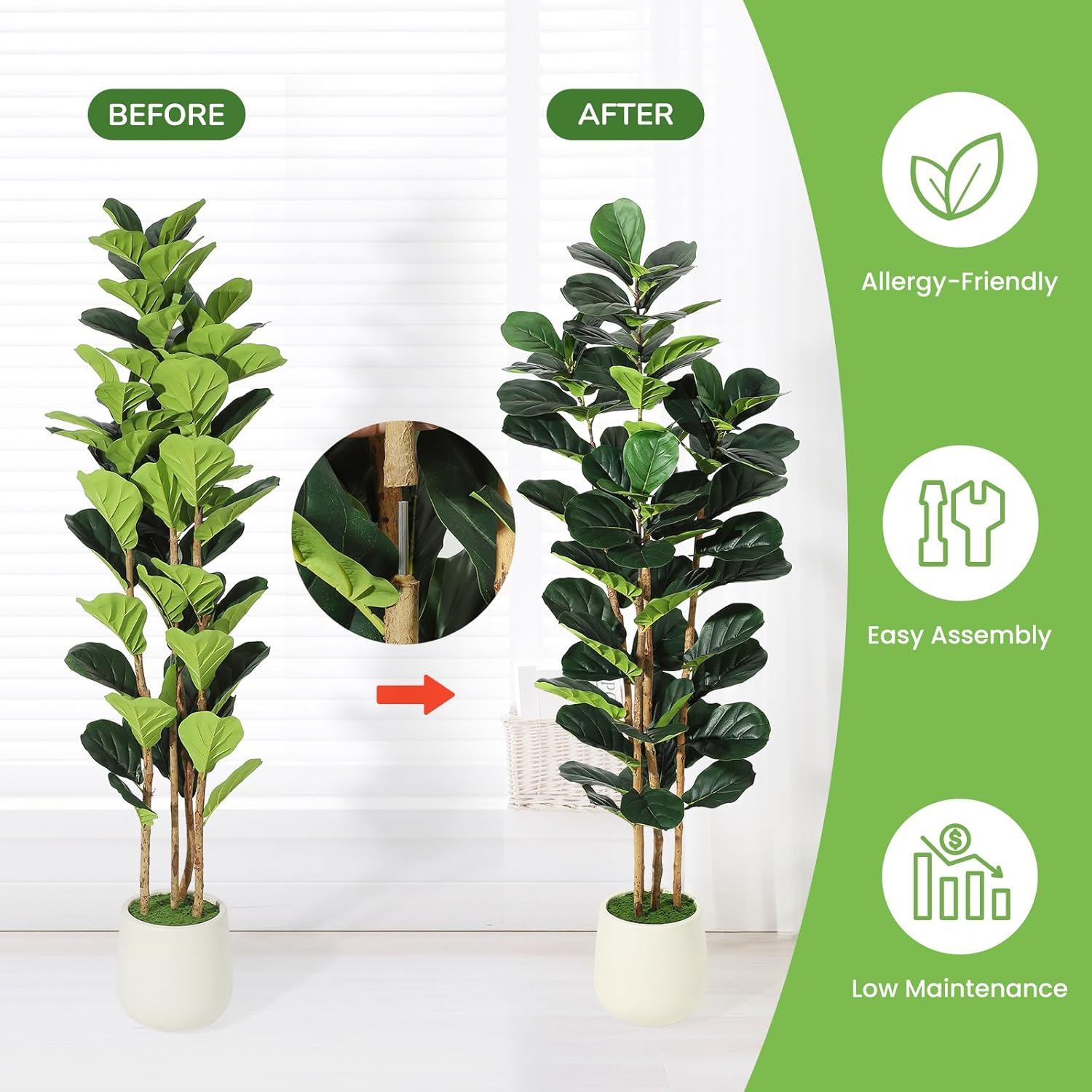 Qeetex DHZ-PHO-34HX4P3B Artificial-Plants-Trees - View #4