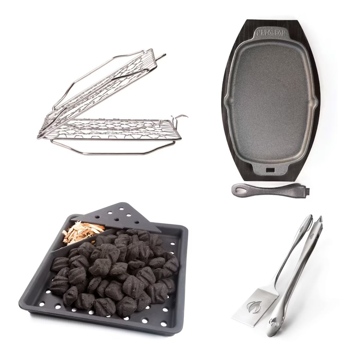 NAPOLEON  Charcoal & Smoker Tray, Grill Basket, and Griddle Accessory Combo Kit