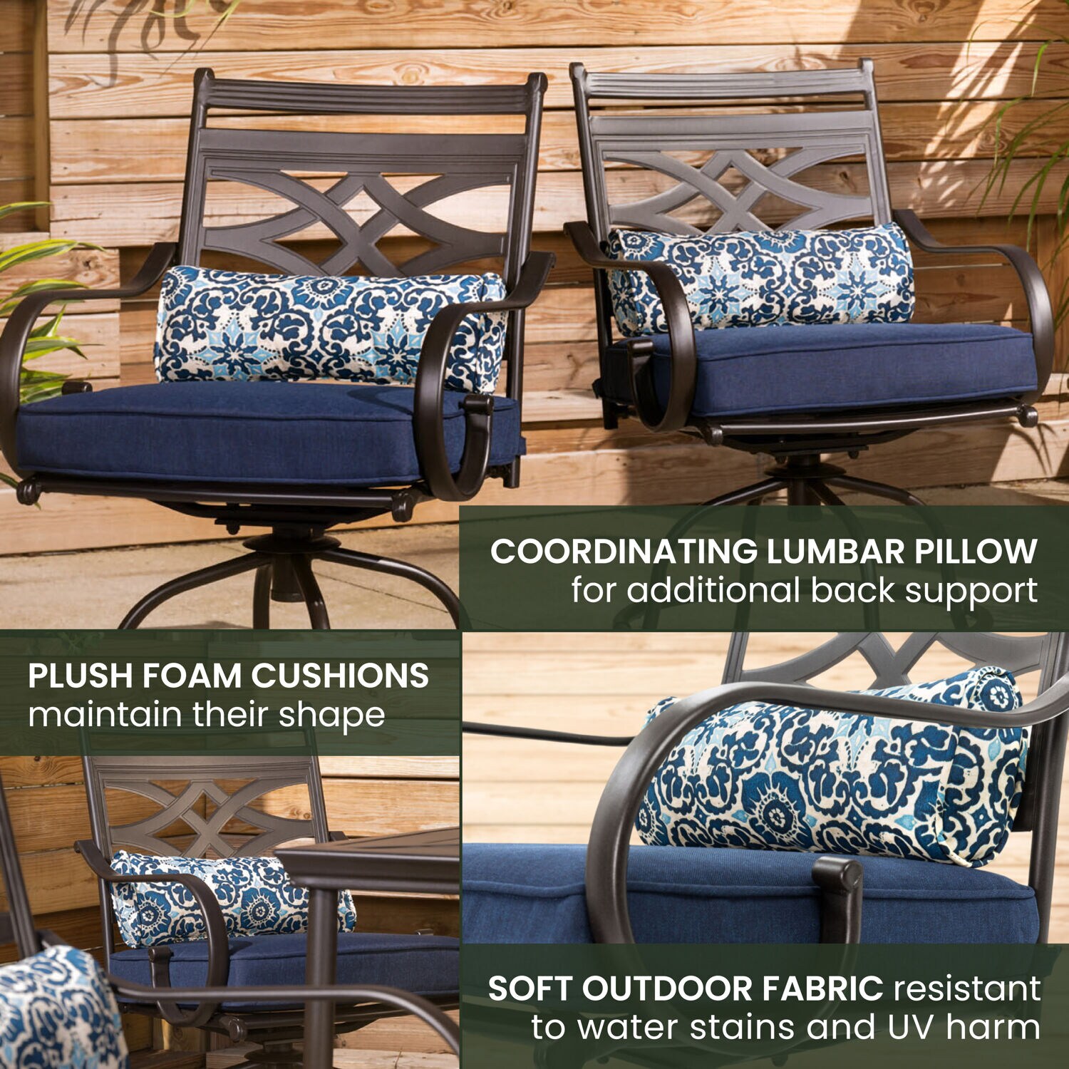 Hanover MCLRDN3PCBRSW2-NVY Patio-Dining-Sets - View #16