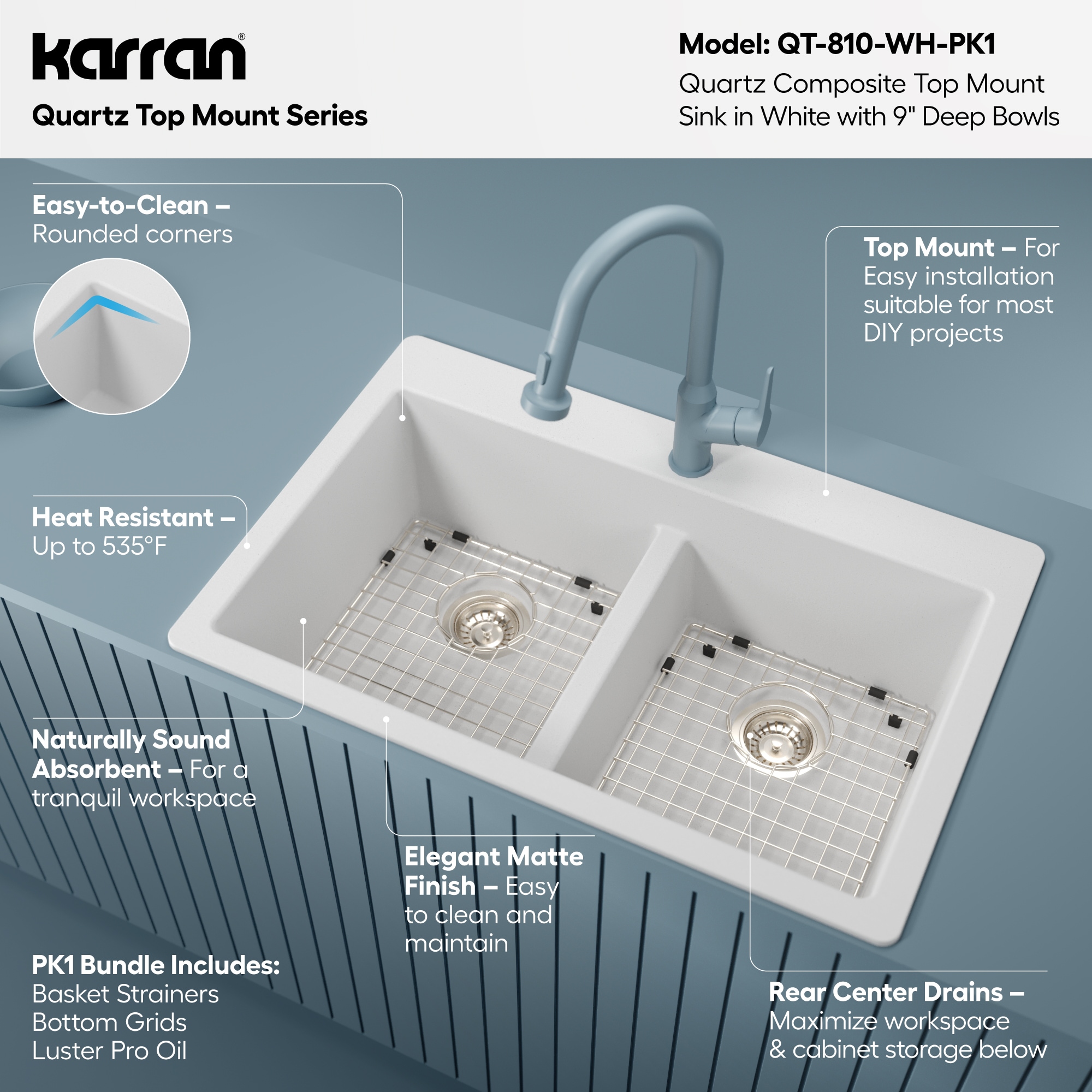 Karran QT-810-WH-PK1 Kitchen-Sinks - View #5