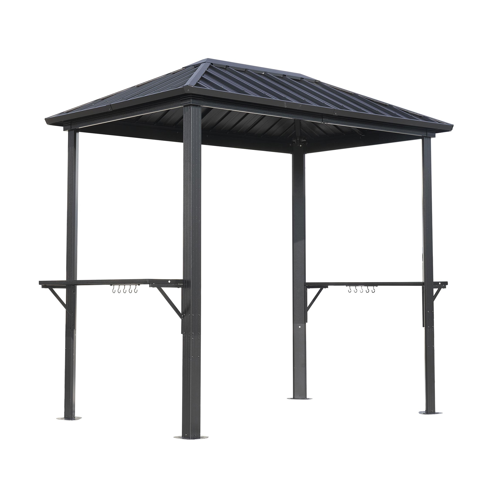 SINOFURN - 8-ft x 5-ft Hardtop Roof Steel Gazebo