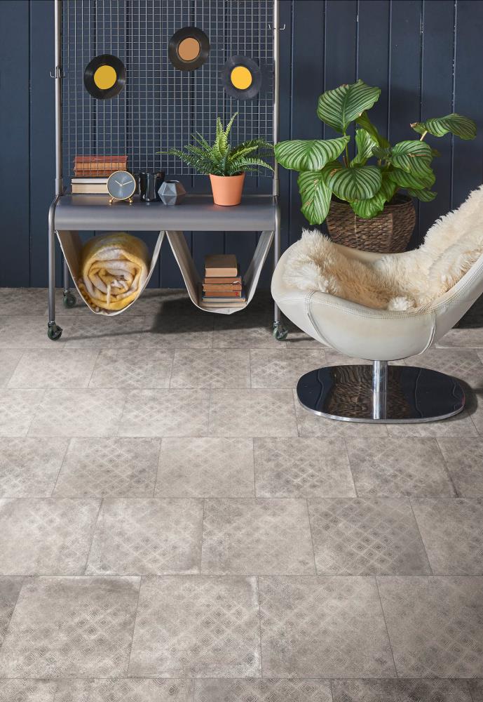 American Villa Segovia Diamond 6-in x 6-in Glazed Porcelain Cement Look Floor and Wall Tile Sample