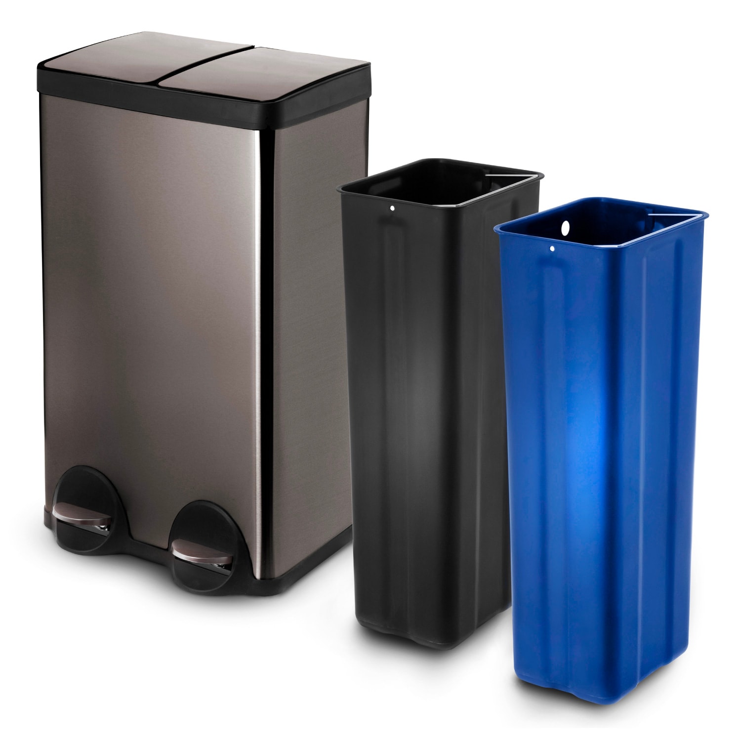 Home Zone Living VA41977A 16-Gallon Black Indoor Recycling Bin