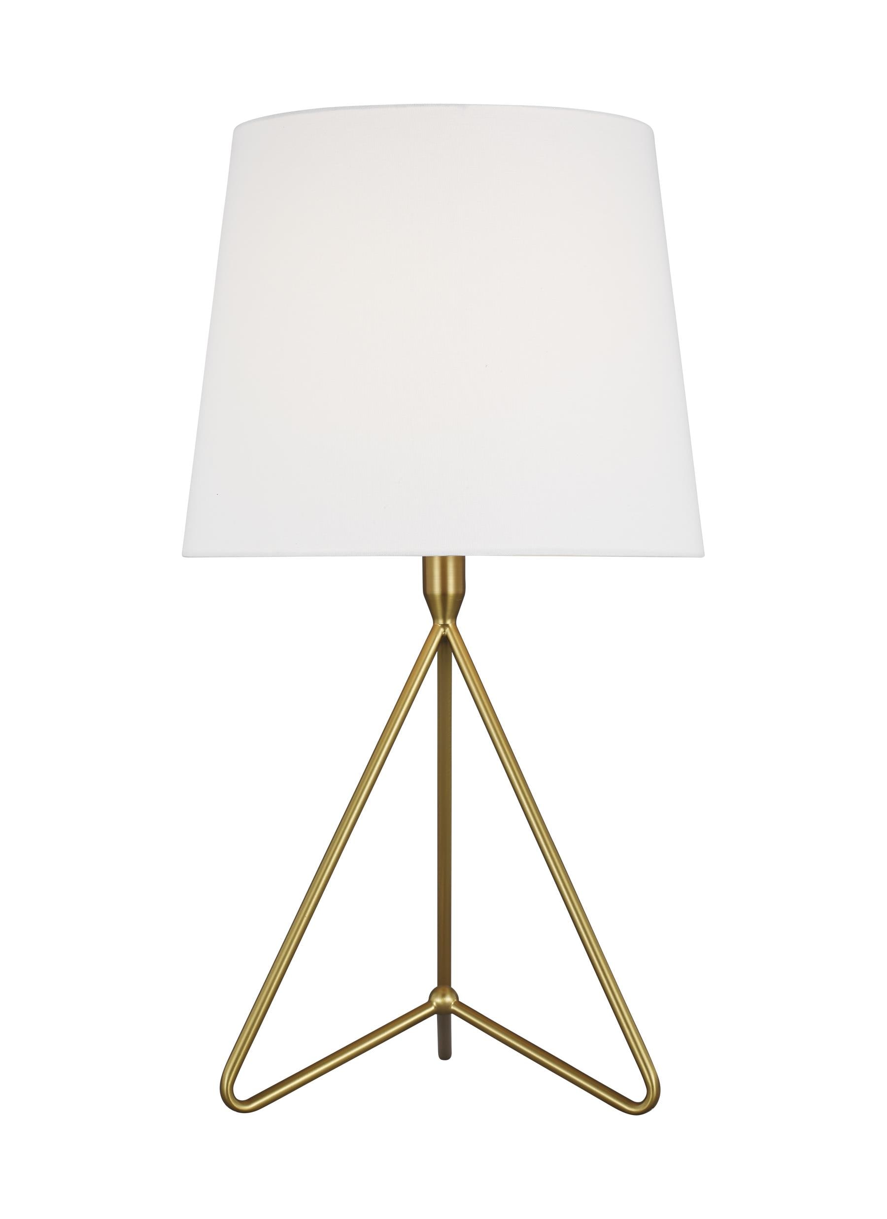 Generation Lighting TT1151BBS1 Dylan Burnished Brass On/Off switch Table Lamp with Linen Shade