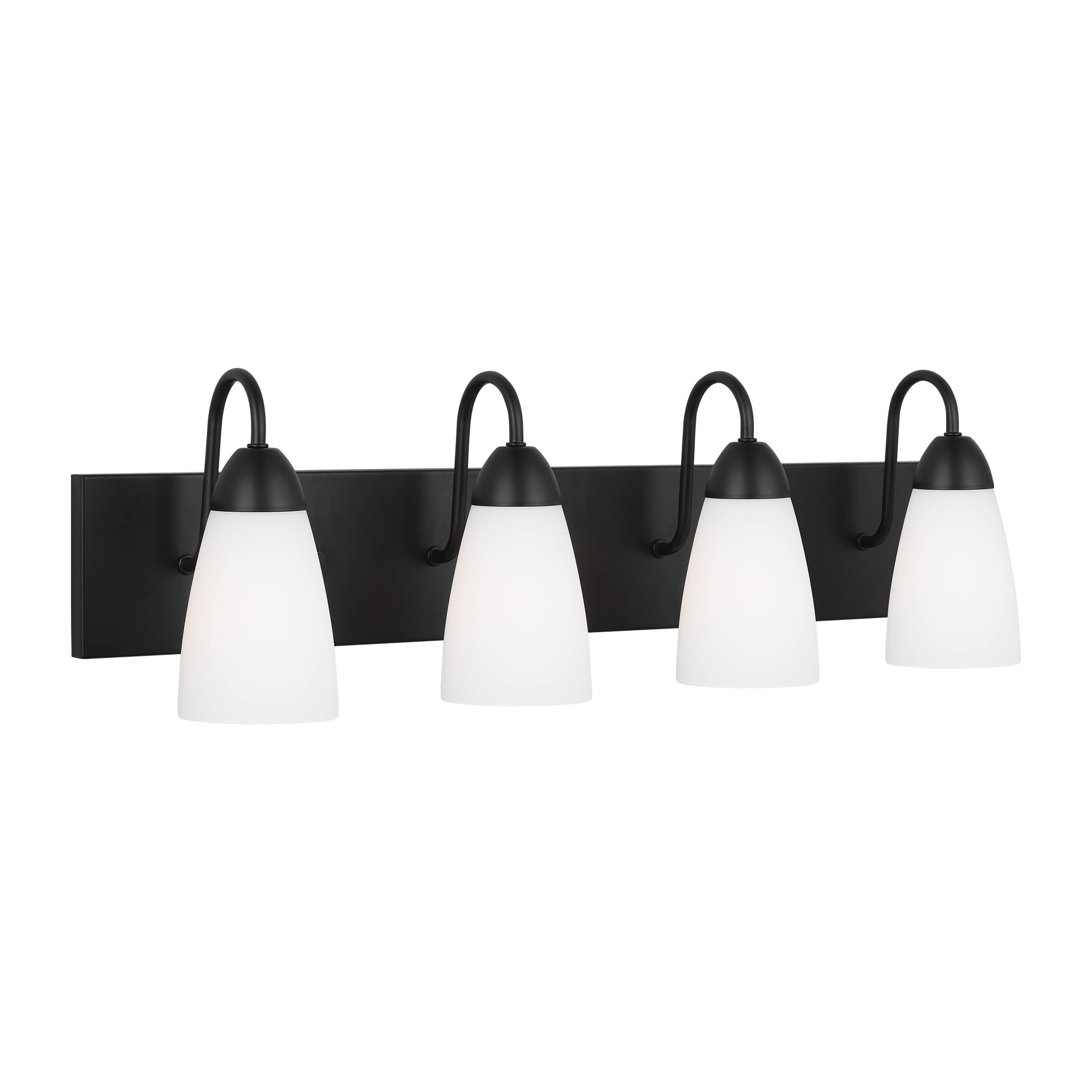 Generation Lighting 4420204EN3-112 Seville 28.38-in 4 -Light Matte Black Modern/contemporary Vanity light