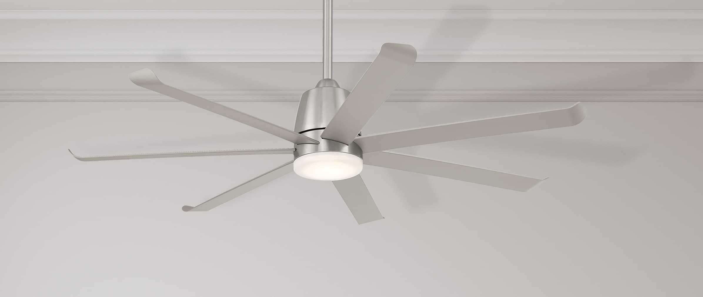 Harbor Breeze Amelia 52-in Brushed Nickel with Brushed Blades Color-changing Indoor/Outdoor Downrod or Flush Mount Ceiling Fan with Light and Remote -  HAY52BNK7LR