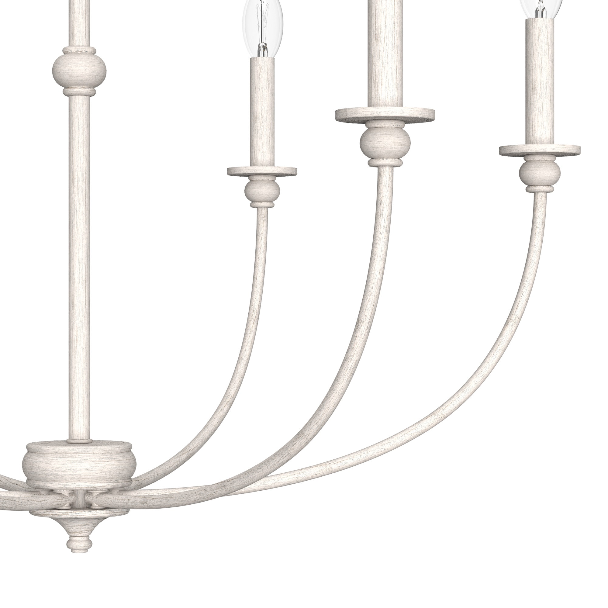 Southcrest Distressed White Metal 6-Light Candelabra Chandelier