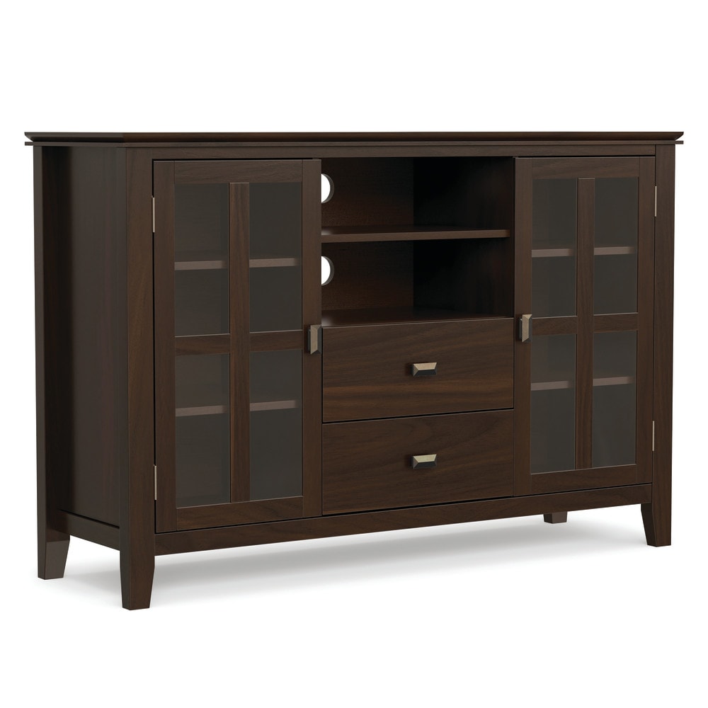 Simpli Home Artisan Transitional Tobacco Brown 53-in W TV stand ( Accommodates TVs up to 60-in )