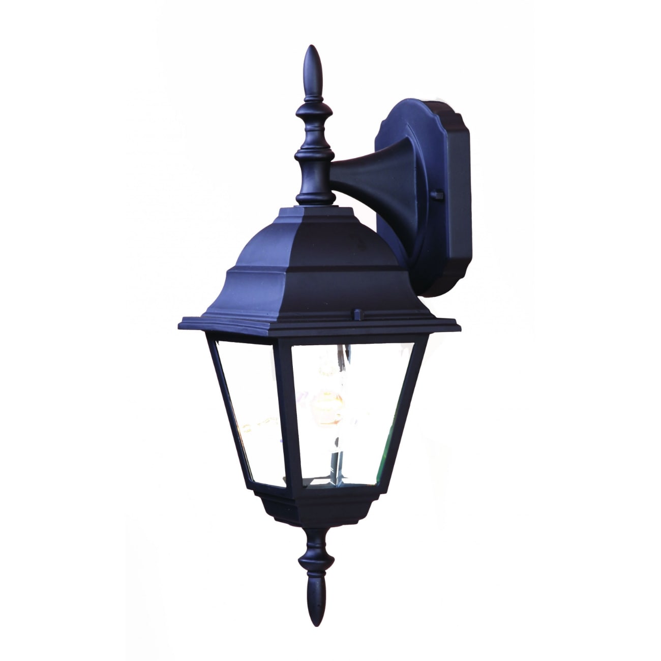 HomeRoots 4000398545 1 -Light 16-in H Black Hardwired Outdoor Wall Light