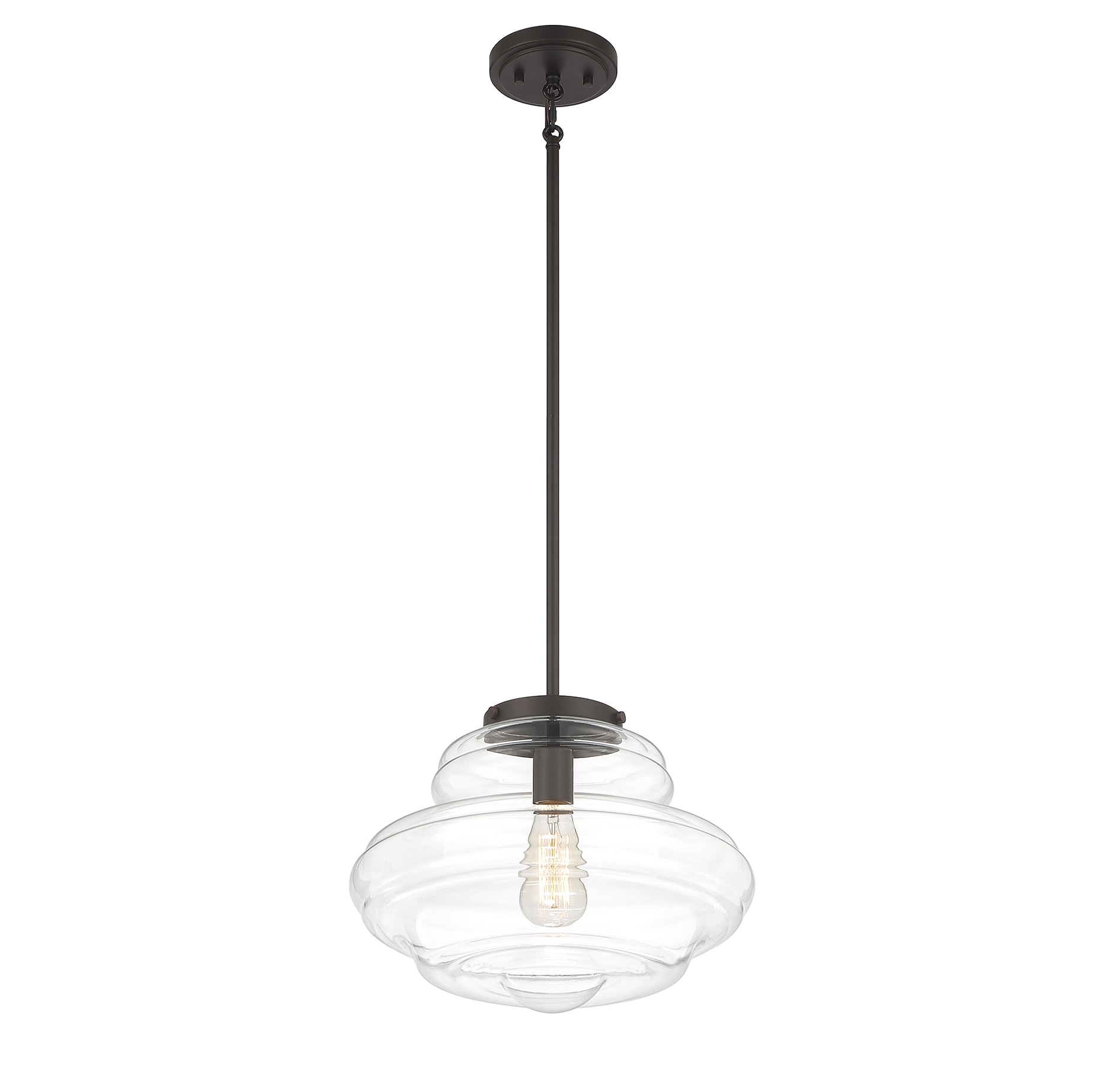 Oil Rubbed Bronze and Clear Glass Globe Pendant Light