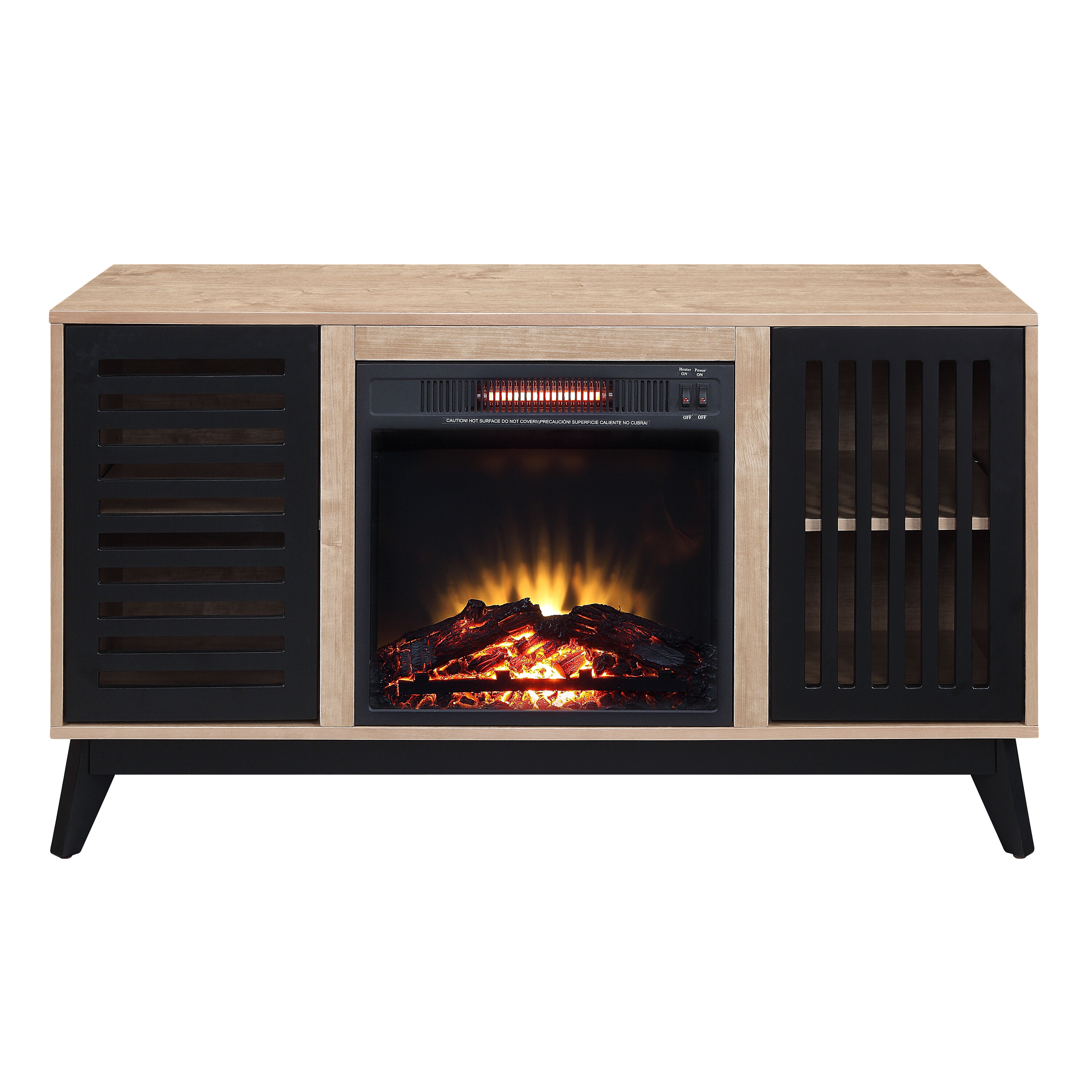 Maocao Hoom FZ00848 47-Inches W Oak TV Stand with LED Flat wall Electric Fireplace