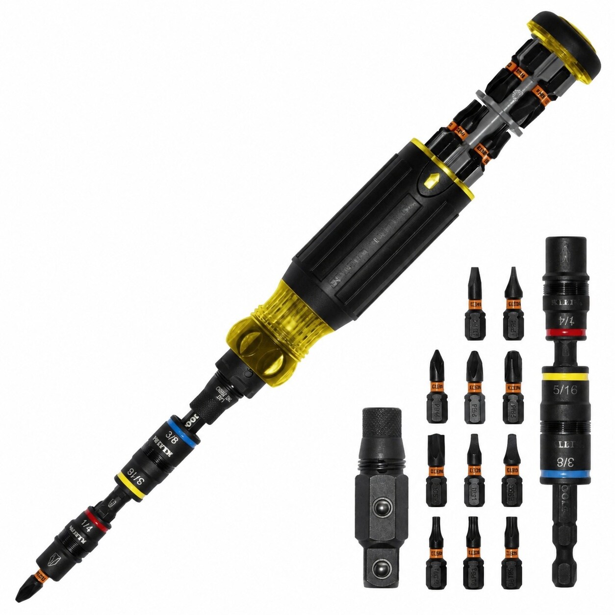 Adrinfly 17 in 1 Impact Rated Hybrid Screwdriver Nut Driver with Magnetic Bits Flip Socket and Bit Holder durable home and garden accessory #LAD0810D205