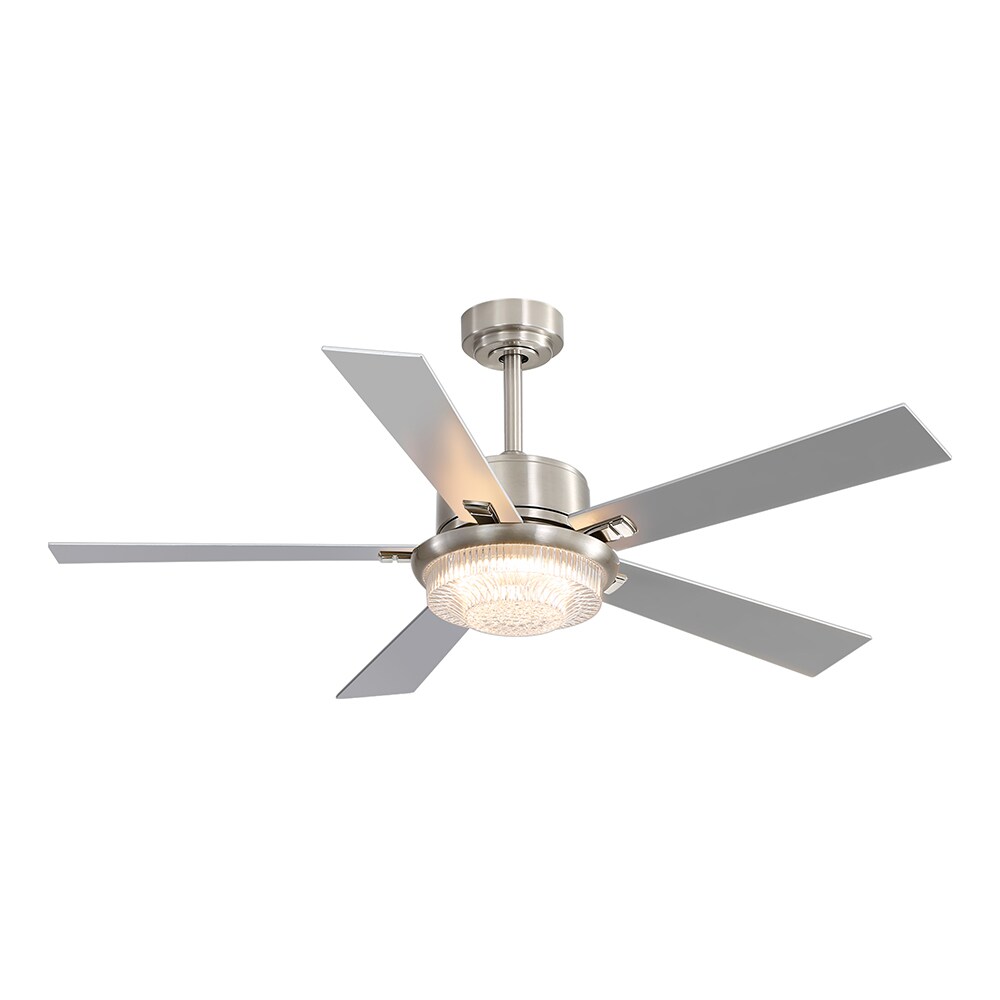 Breezary 52-in Satin Nickel Indoor Ceiling Fan with Light and 