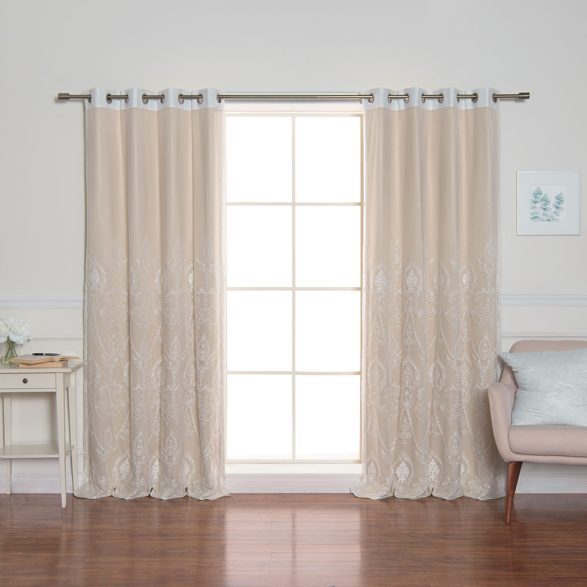Best Home Fashion MM-TRELLIS-96-BEIGE curtains - View #6