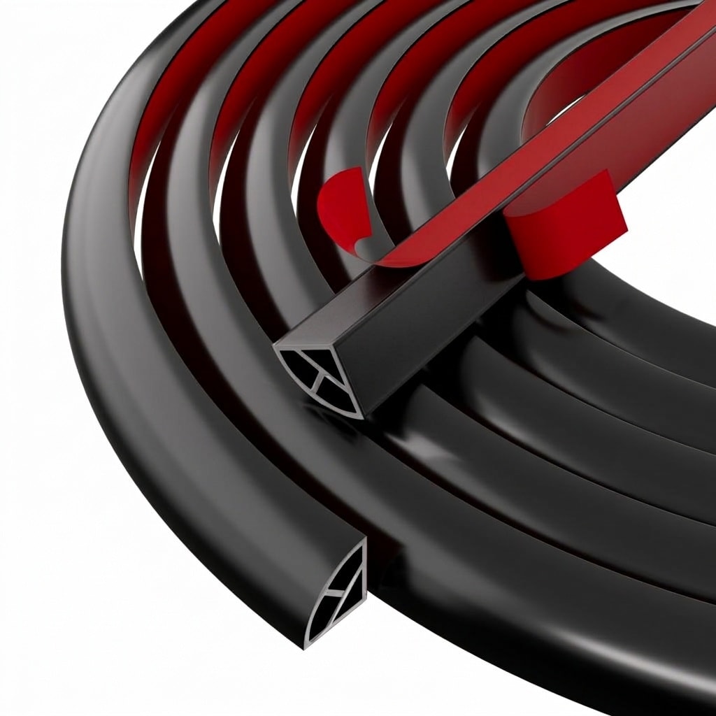 Aoibox  Flexible Quarter Round Molding Trim 118 in Peel and Stick Silicone Edge Black