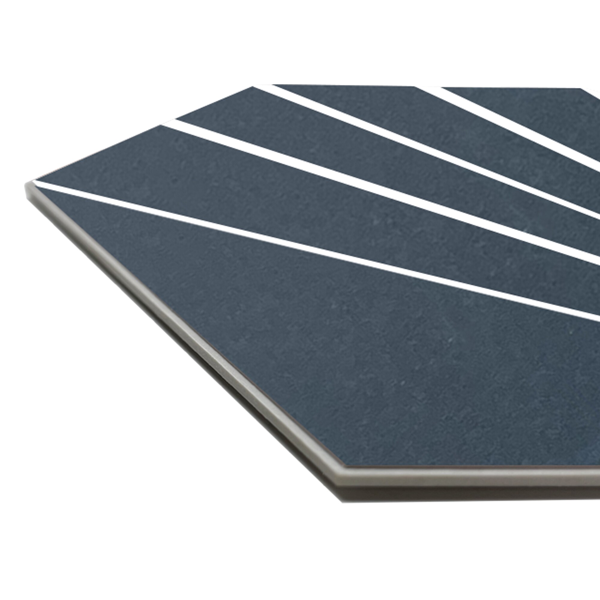 SUNWINGS Blue 6-in x 7-in Matte Composite Marble Look Hexagon Mosaic Wall Tile (9.9-sq. ft/ Carton)