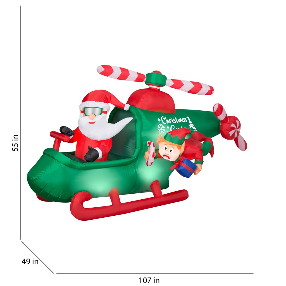 Holiday Living 4.59-ft Animatronic Lighted Santa Christmas Inflatable ...