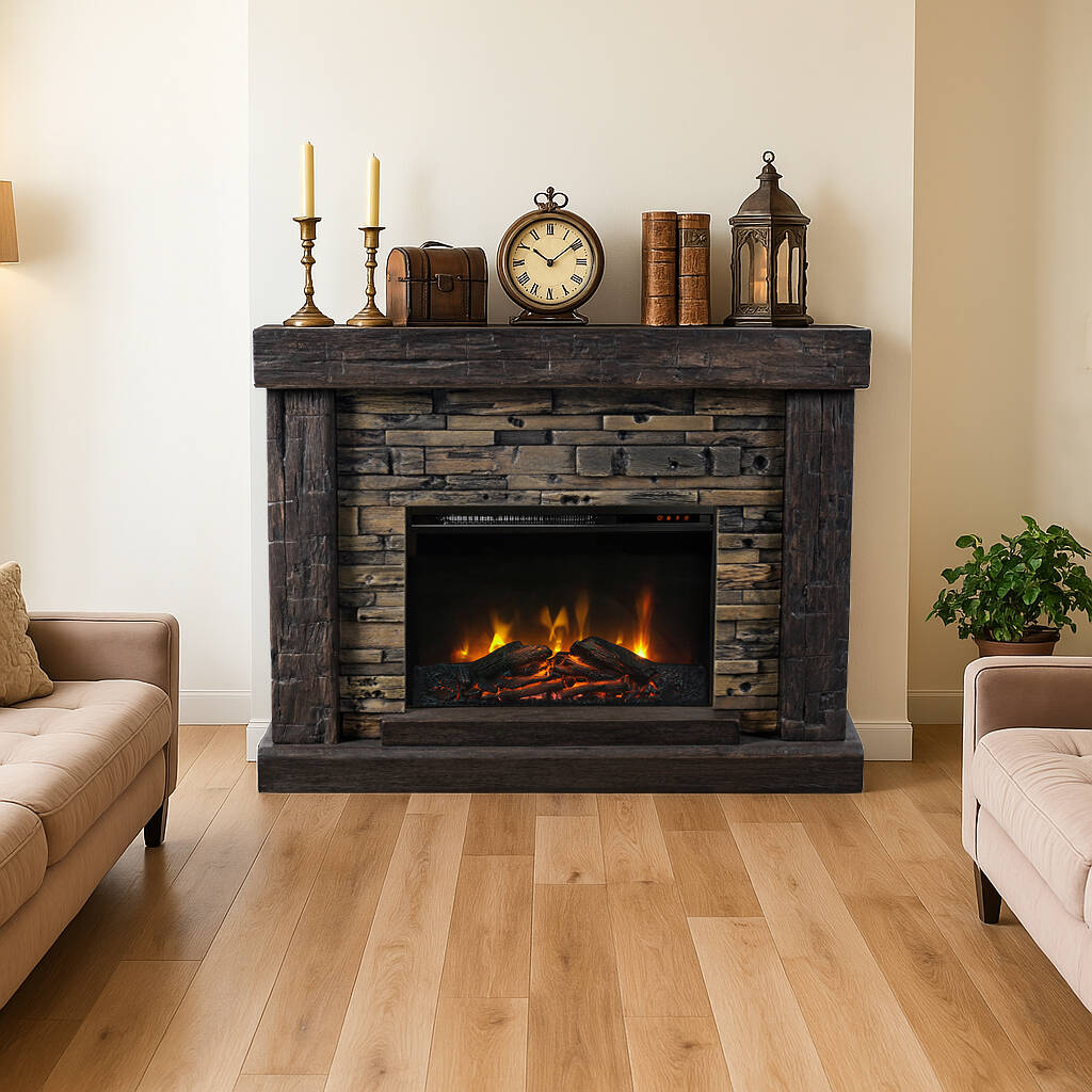 WINTER HEAT K239102 45-in W brown Free standing Infrared quartz Corner Electric Fireplace with Remote Control Included