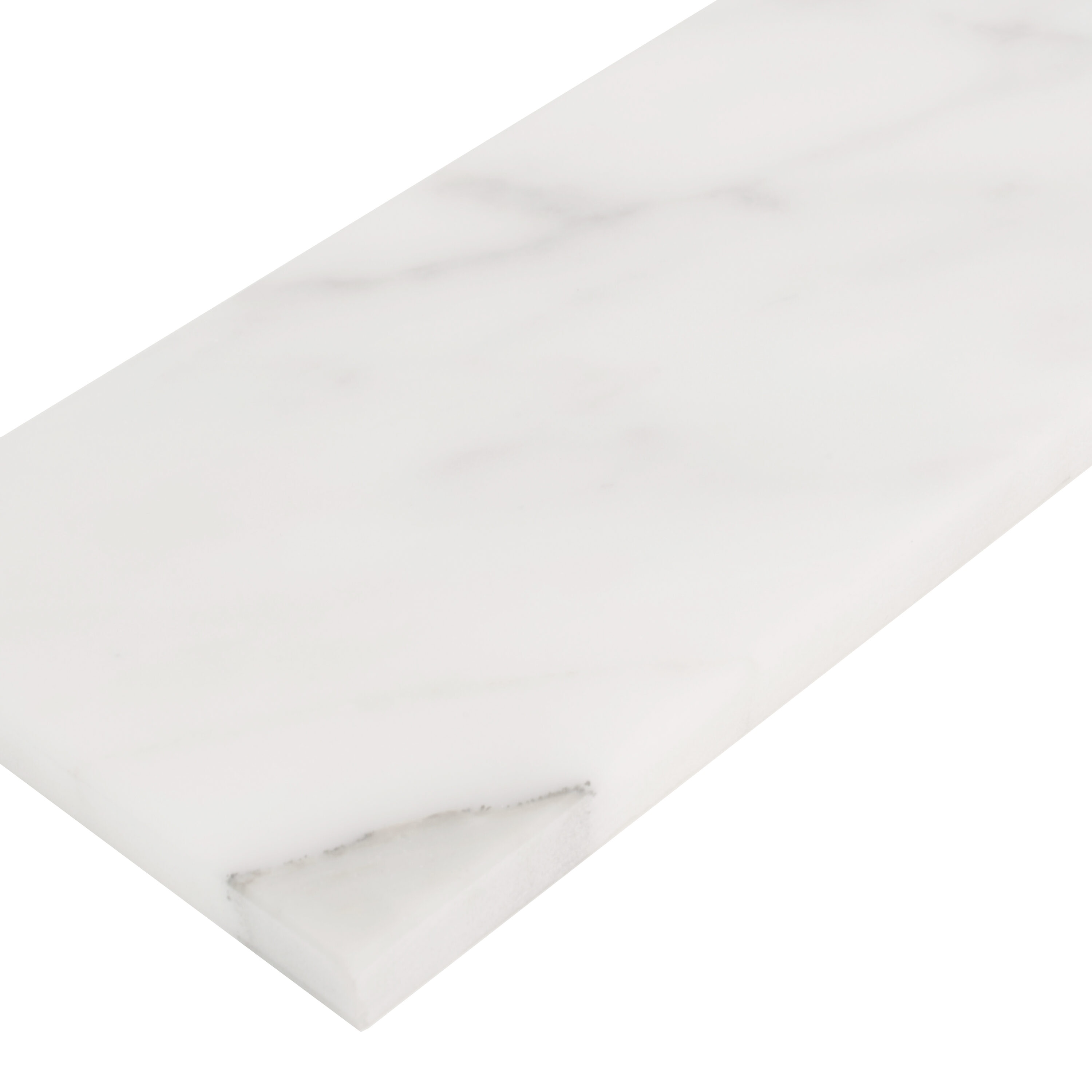 Apollo Tile (Sample) White, Grey 4-in x 12-in Honed Marble Floor and Wall Tile