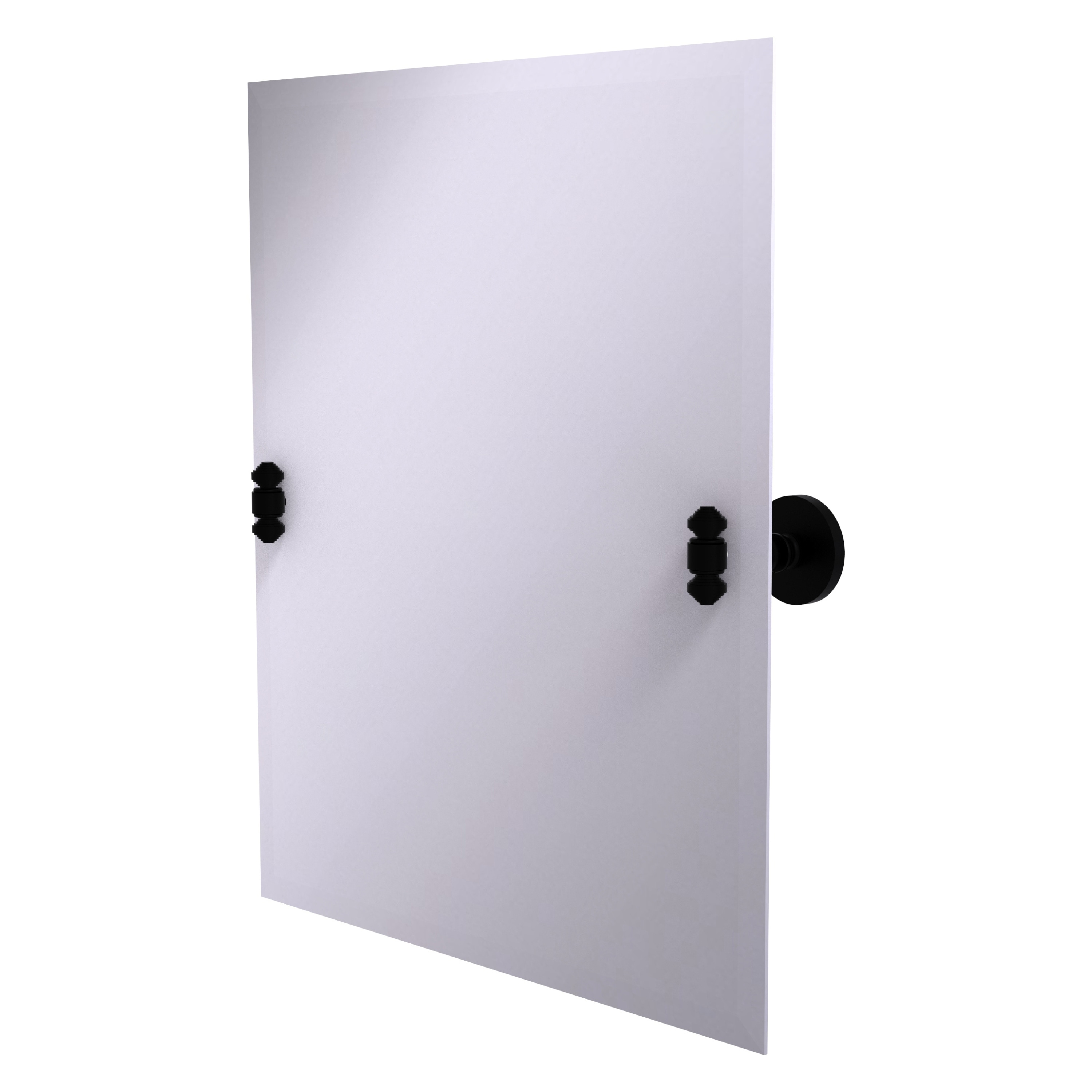 Allied Brass SB-92-BKM Southbeach 21-Inches x 26-Inches Beveled Frameless Rectangle Tilting Bathroom Vanity Mirror ( Matte Black )