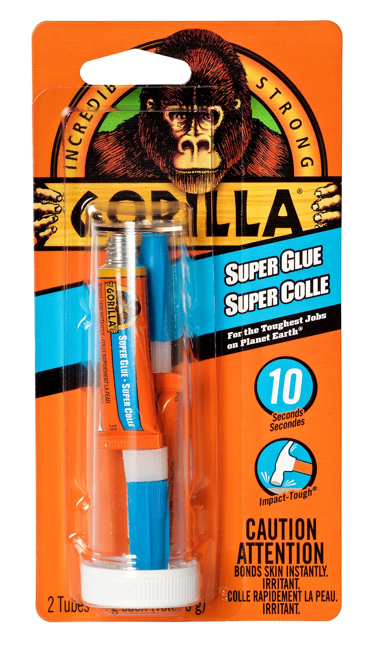 Gorilla DIB-AO-303124QTY-2 7900301 Super Glue Gel - 2-Pack 3 Grams Each for Strong Adhesion