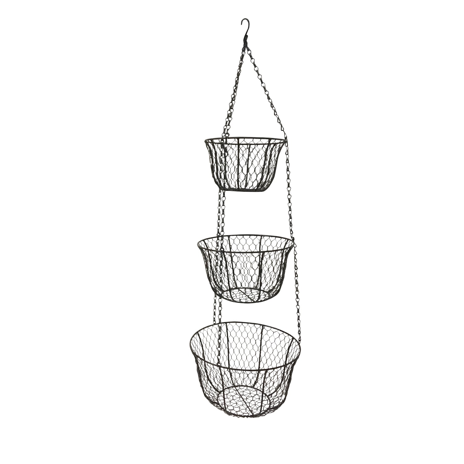 Patio Life 12-in W x 38-in H Brown Metal Hanging Planter in the Pots ...