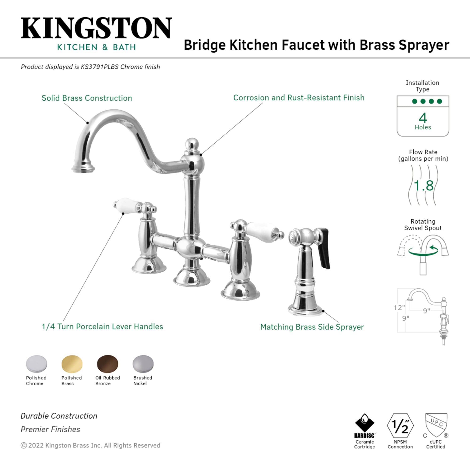 Kingston Brass WLKS3791PLBS Kitchen-Faucets - View #3