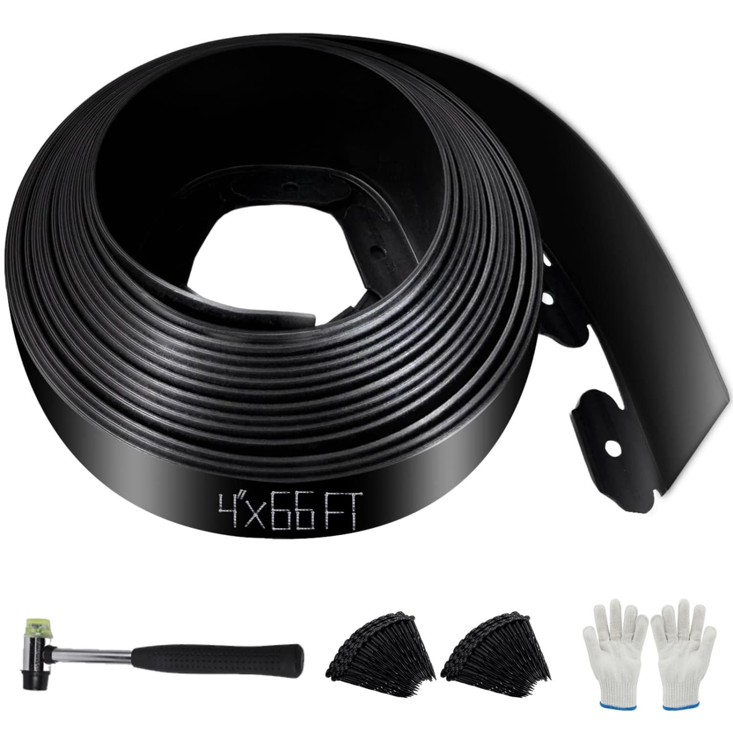 Angel Sar 787.4in L 2in W 200-Spike Black Landscape Edging
