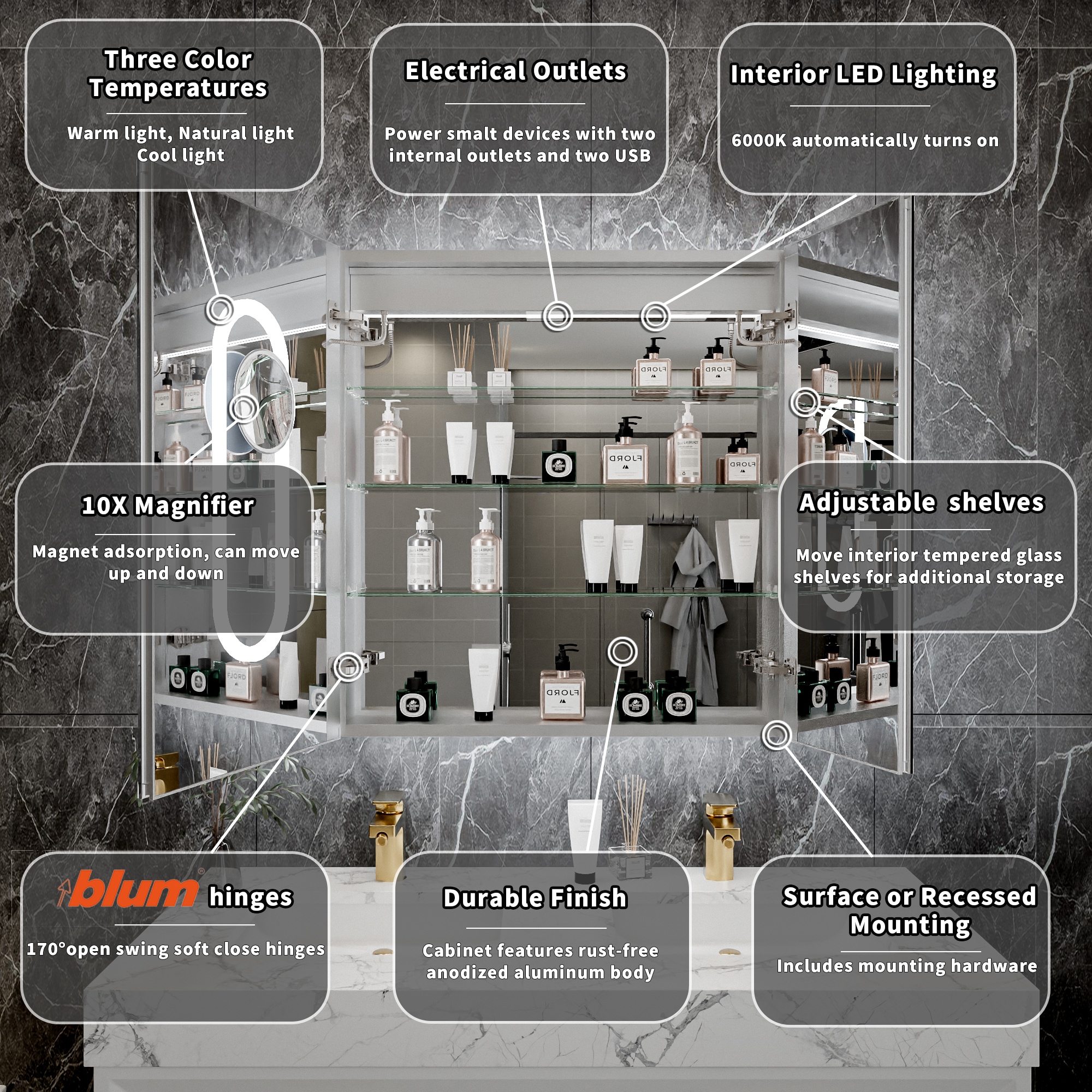 AAZJ JDEX-V12MED3032 Bathroom-Medicine-Cabinets - View #3