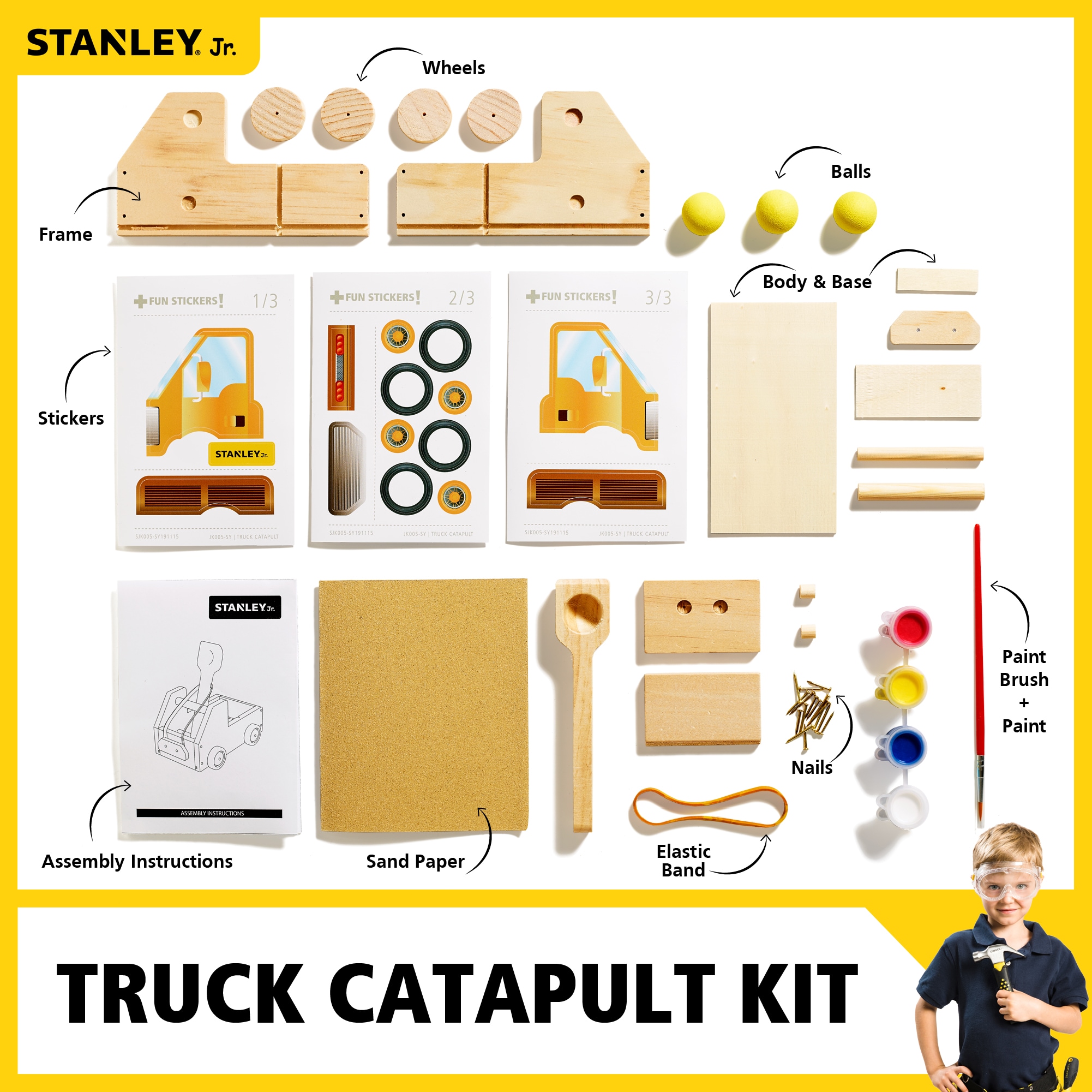 Stanley Jr. Pull Back Airplane with 7 Piece Toolset - Complete Kit for Kids,  Beginner Skill Level, Fully Functional Wheels - Perfect Learning Gift in  the Kids Project Kits department at