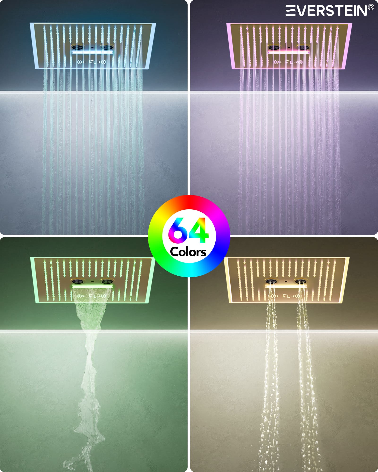 EVERSTEIN SFS-1047-GD16 Showerhead-Bar-Panels - View #6