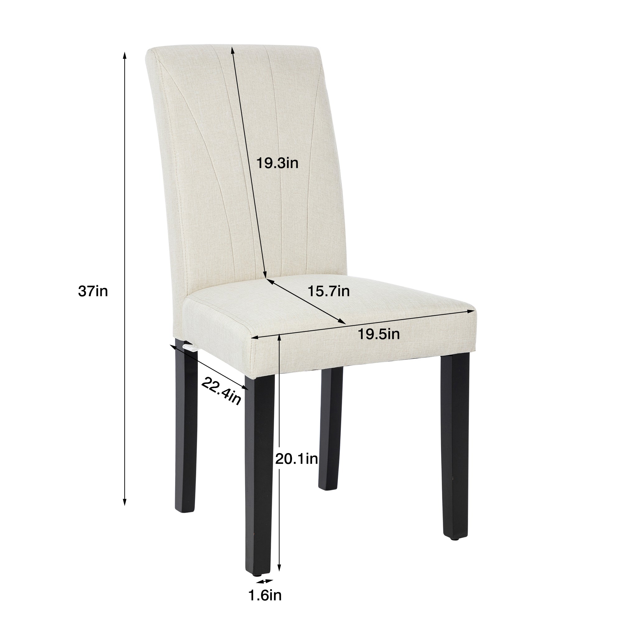 Vecelo LOE-DC02-TAN-2P Dining-Chairs - View #3