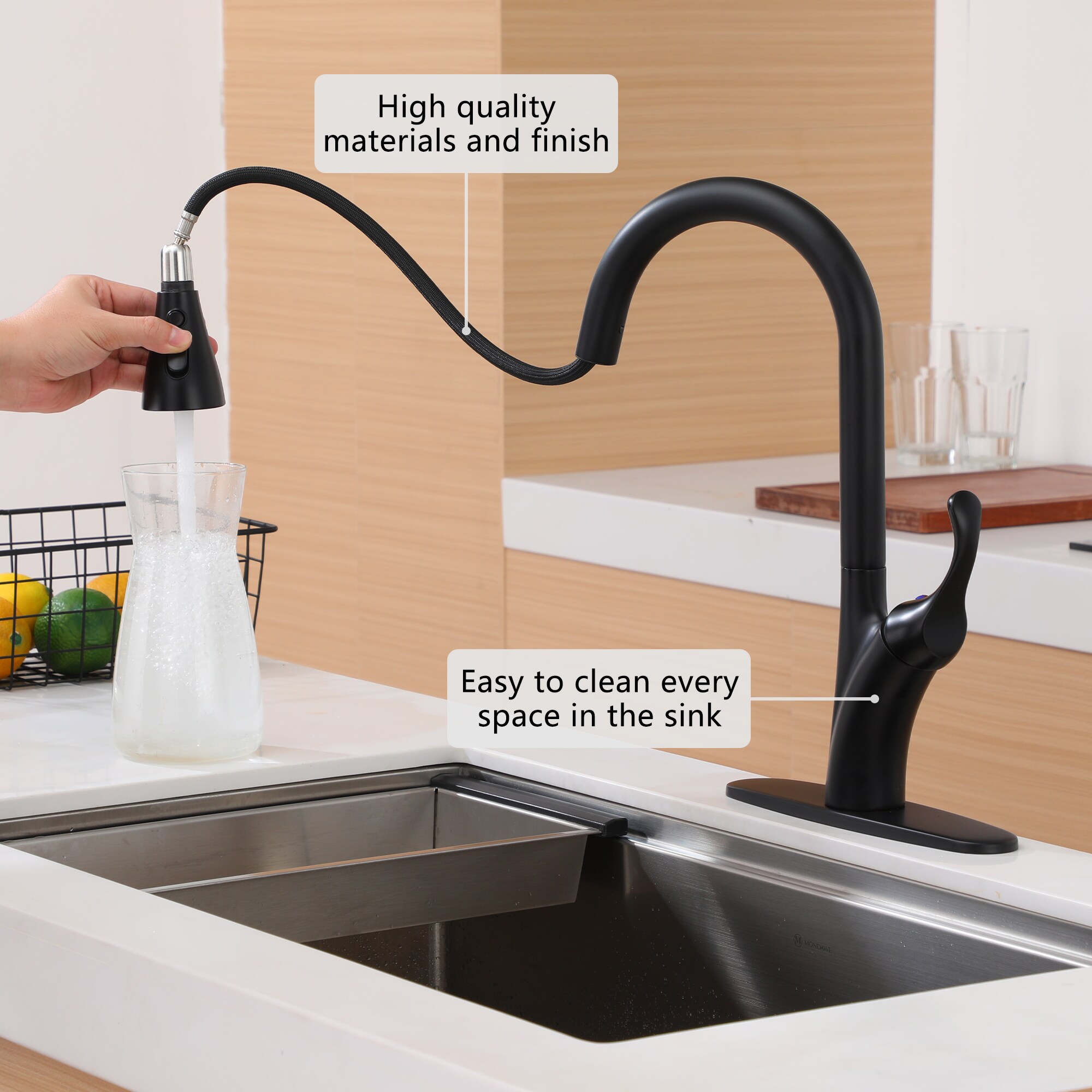 Mondawe AM-K127W-MB Kitchen-Faucets - View #3