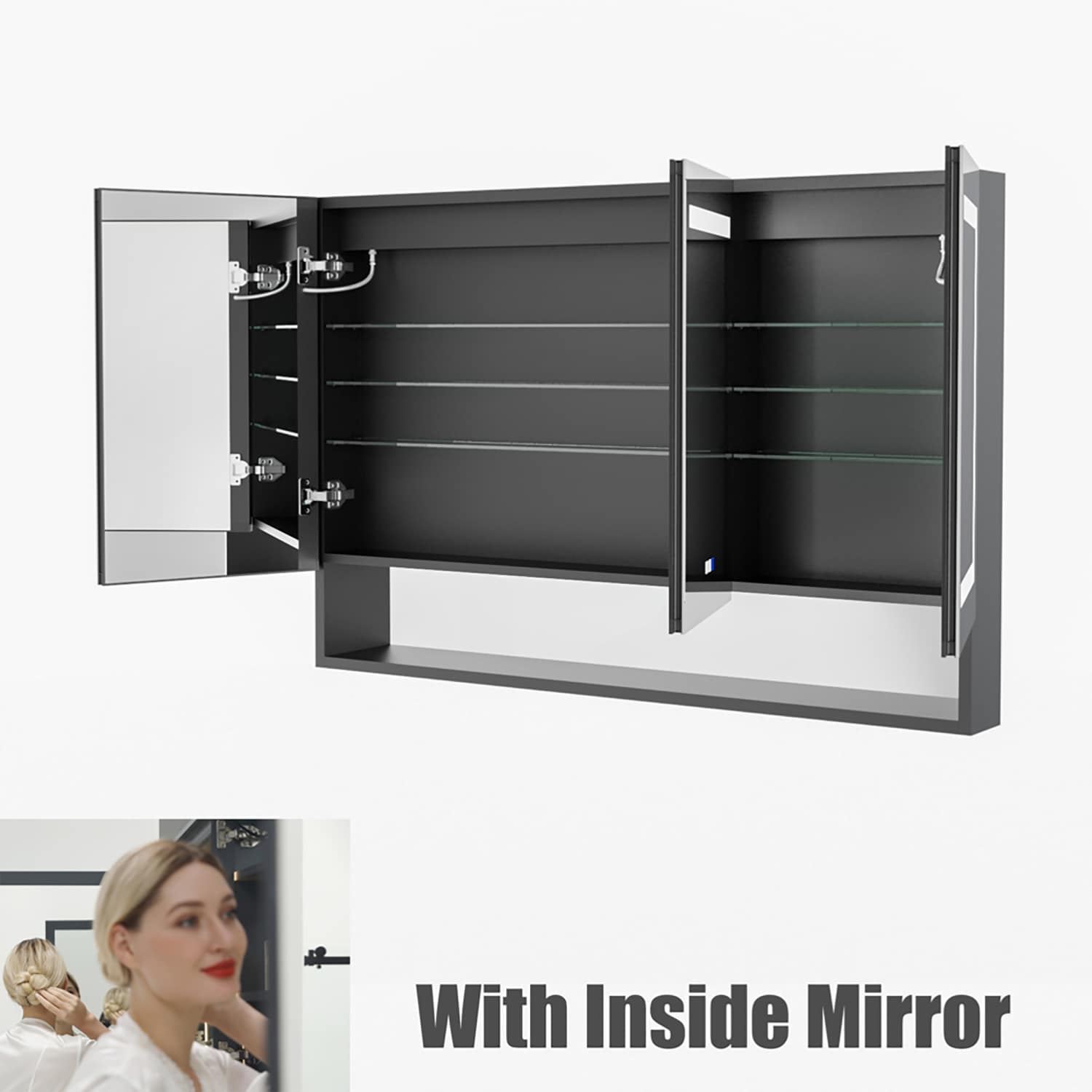 waterpar WPLO-4832V5FB Bathroom-Medicine-Cabinets - View #3