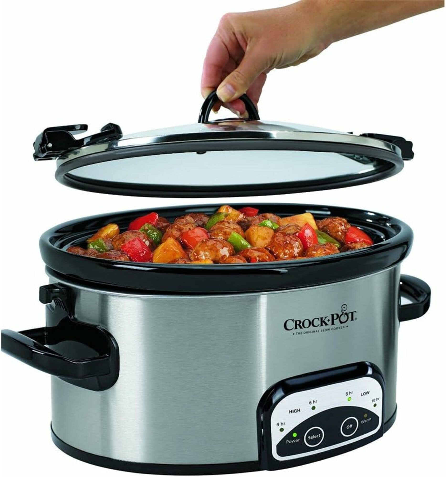 Crock-Pot 6-Quart Programmable Large Slow Cooker (Black and Stainless ...