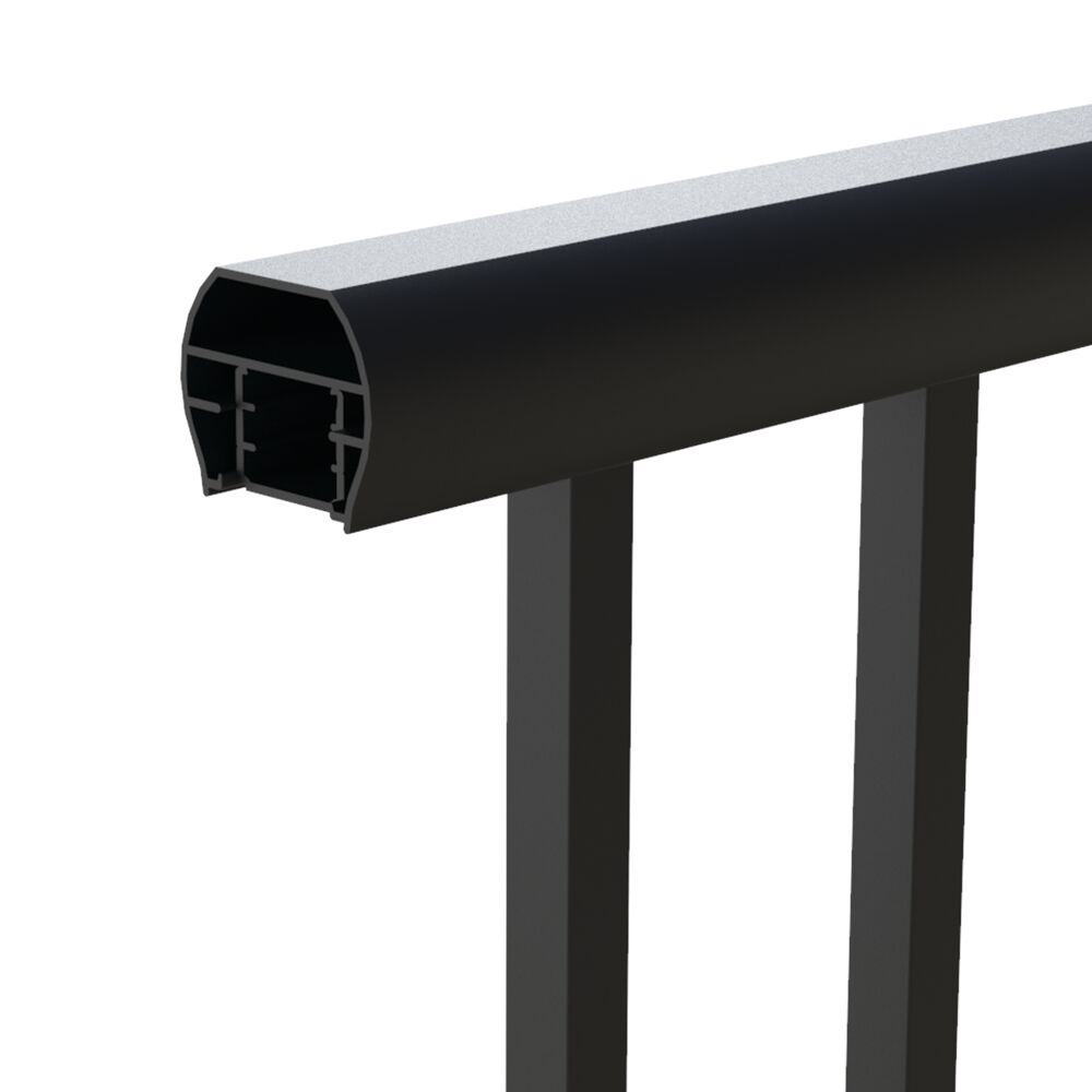 Black Powder Coated 8 ft. Support Channel – InvisARail®