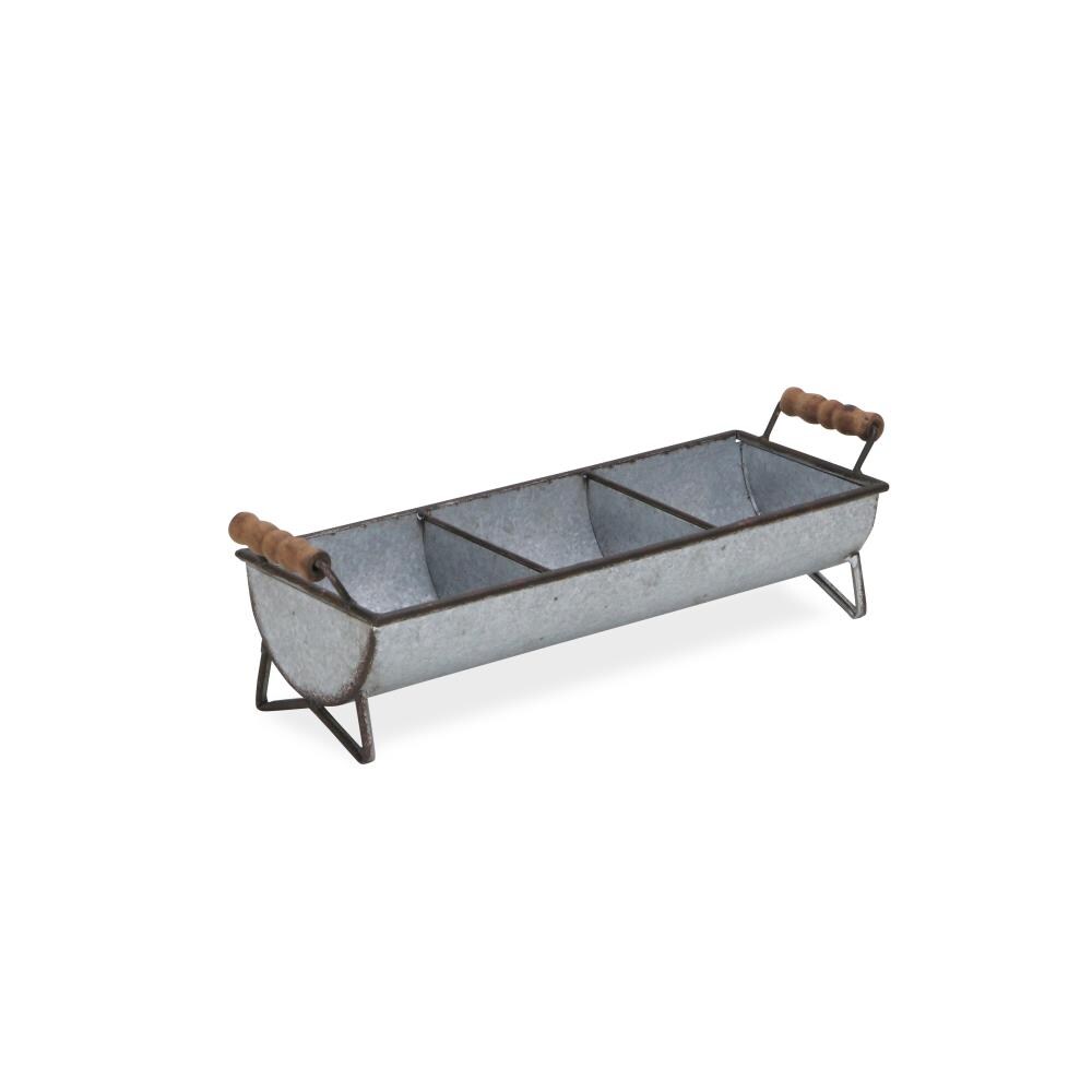 Cheung's 5137S Trays and caddies 7.25-in x 19.5-in Gray 3 Divided Rectangle Serving Caddy