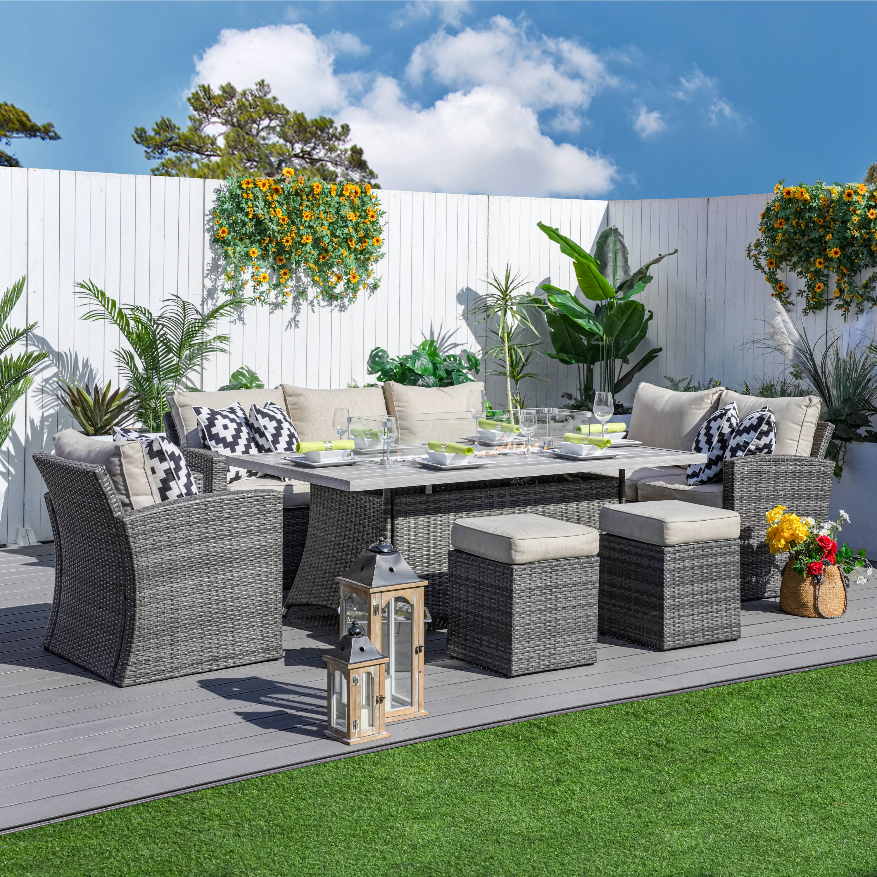 Direct Wicker DWG-1403B&06RA-GR Patio-Dining-Sets - View #2