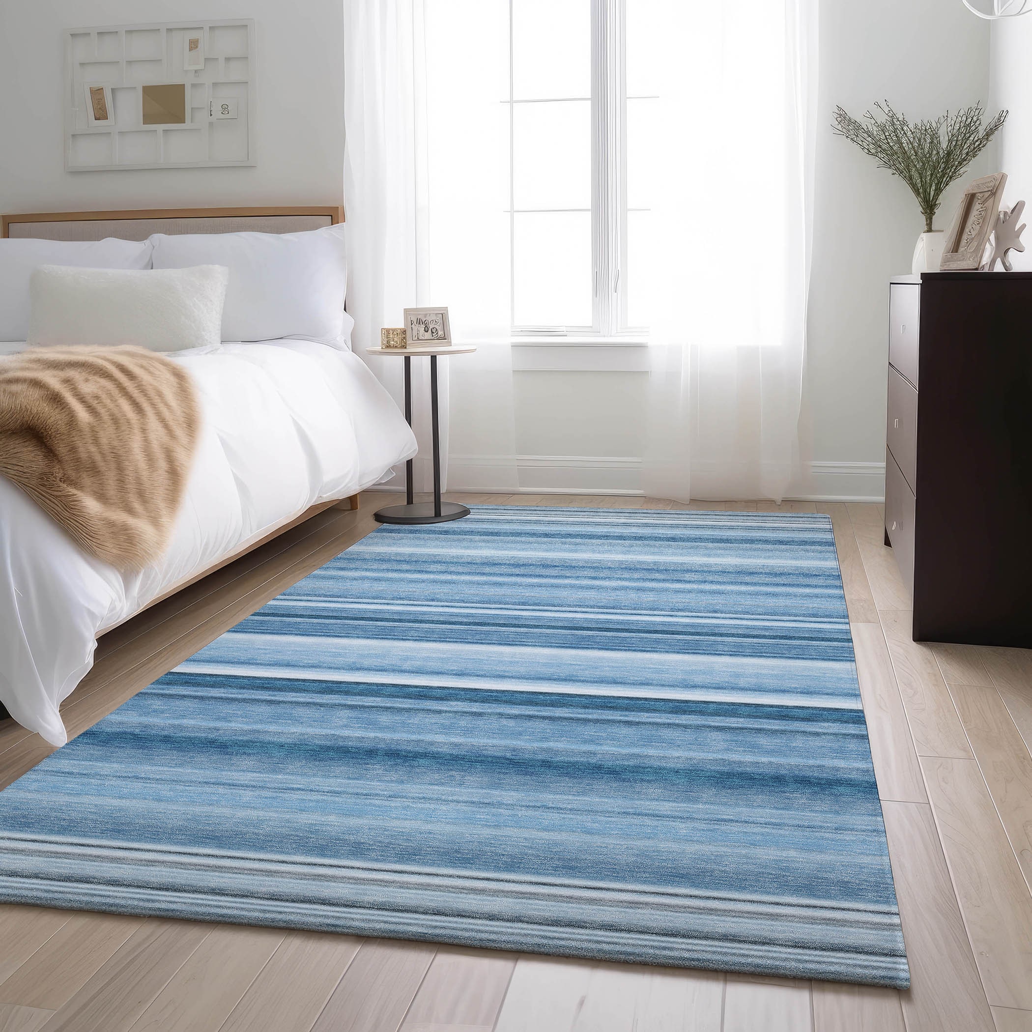 Addison Rugs AMF530AQ3X5 Mayfield AMF530AQ 3 x 5 (ft) Loomed Polyester Aqua Rectangular Indoor Geometric Machine washable Area rug
