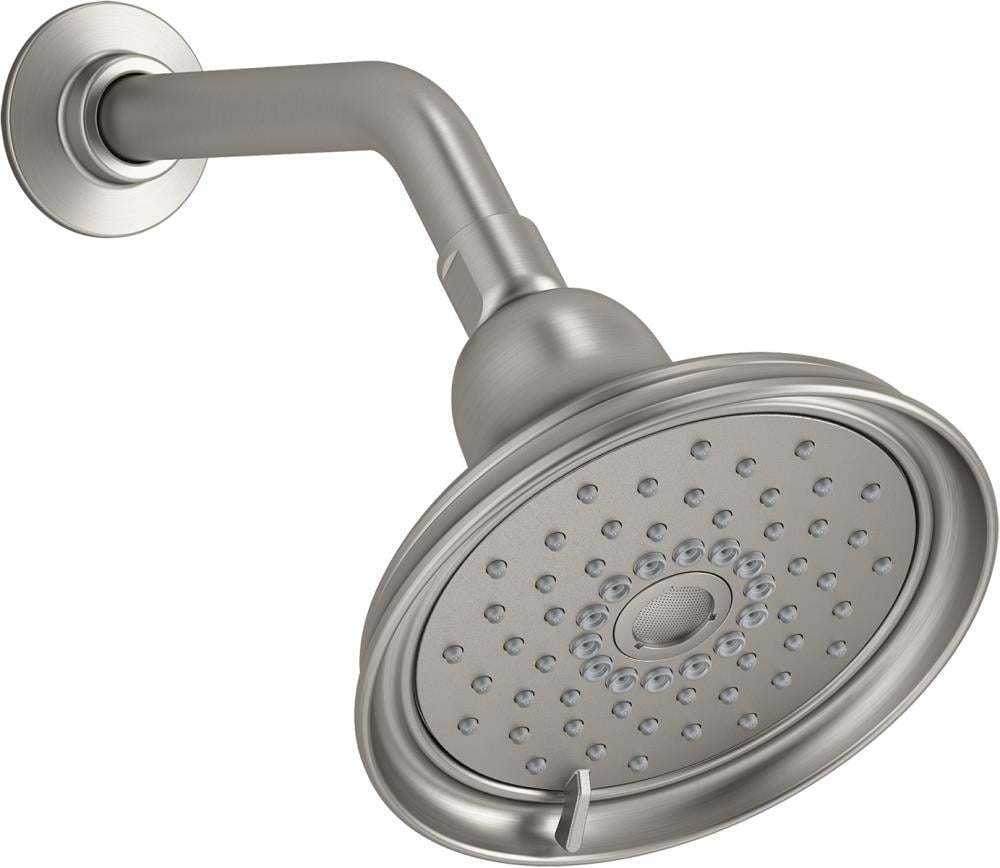 KOHLER K-22167-BN Bancroft 3.0 -Spray Vibrant Brushed Nickel 6-in Round Fixed Shower Head 2.5 GPM
