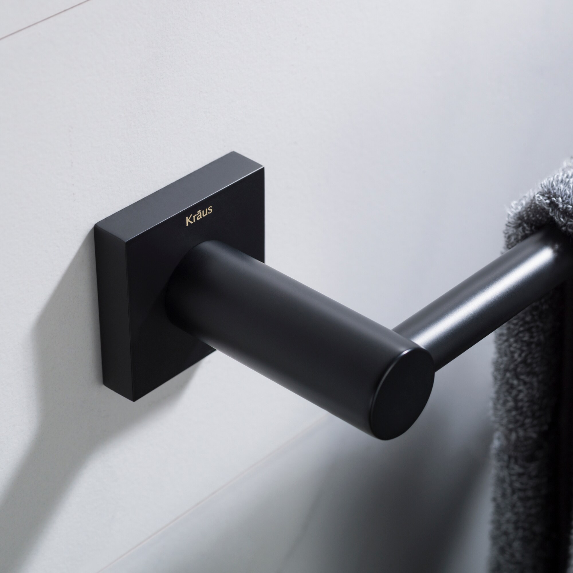 Matte Black Solid Brass Wall Mounted Towel Bar