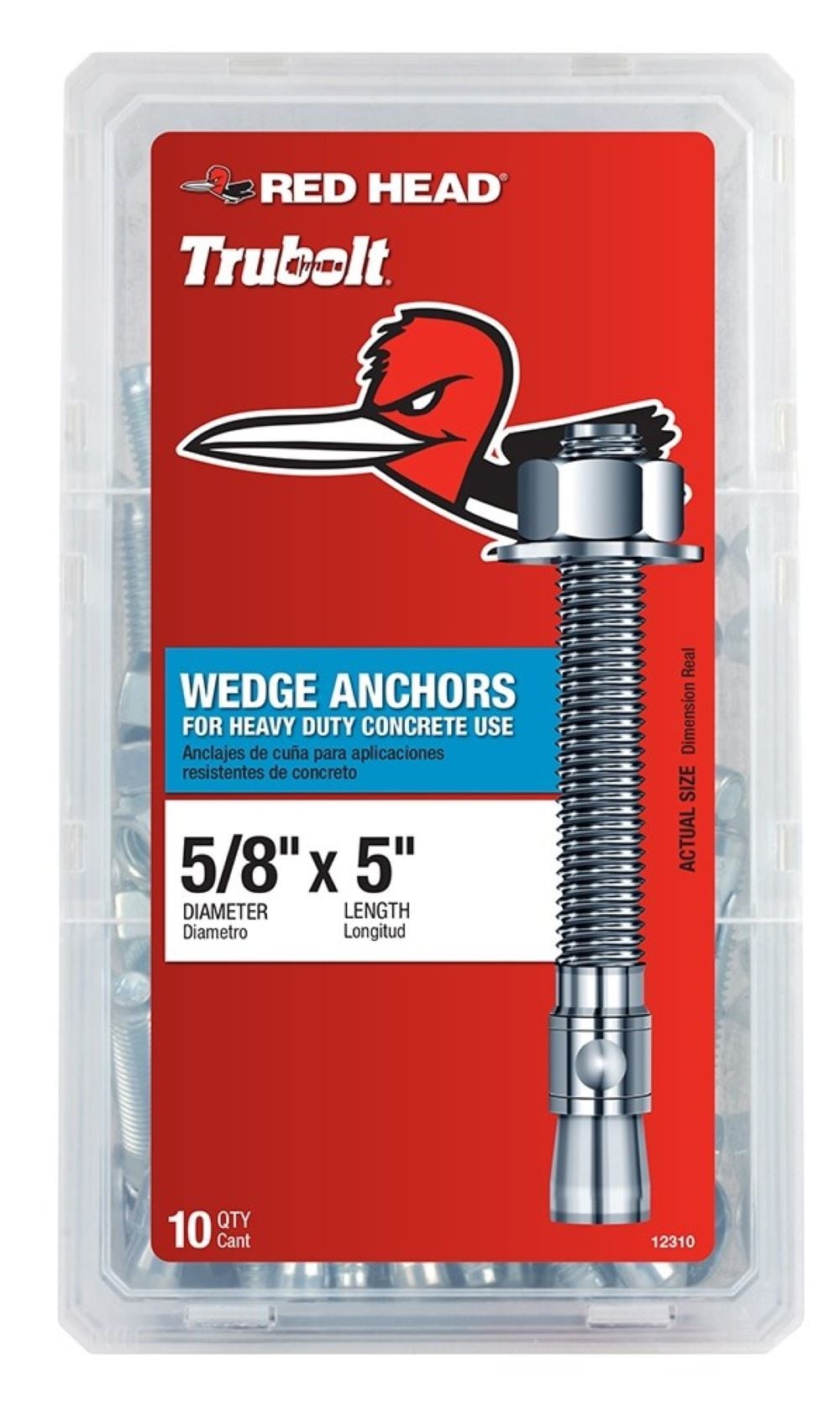 Red Head 5/8-in x 5-in Concrete Wedge Anchors (10-Pack) in the Anchors  department at