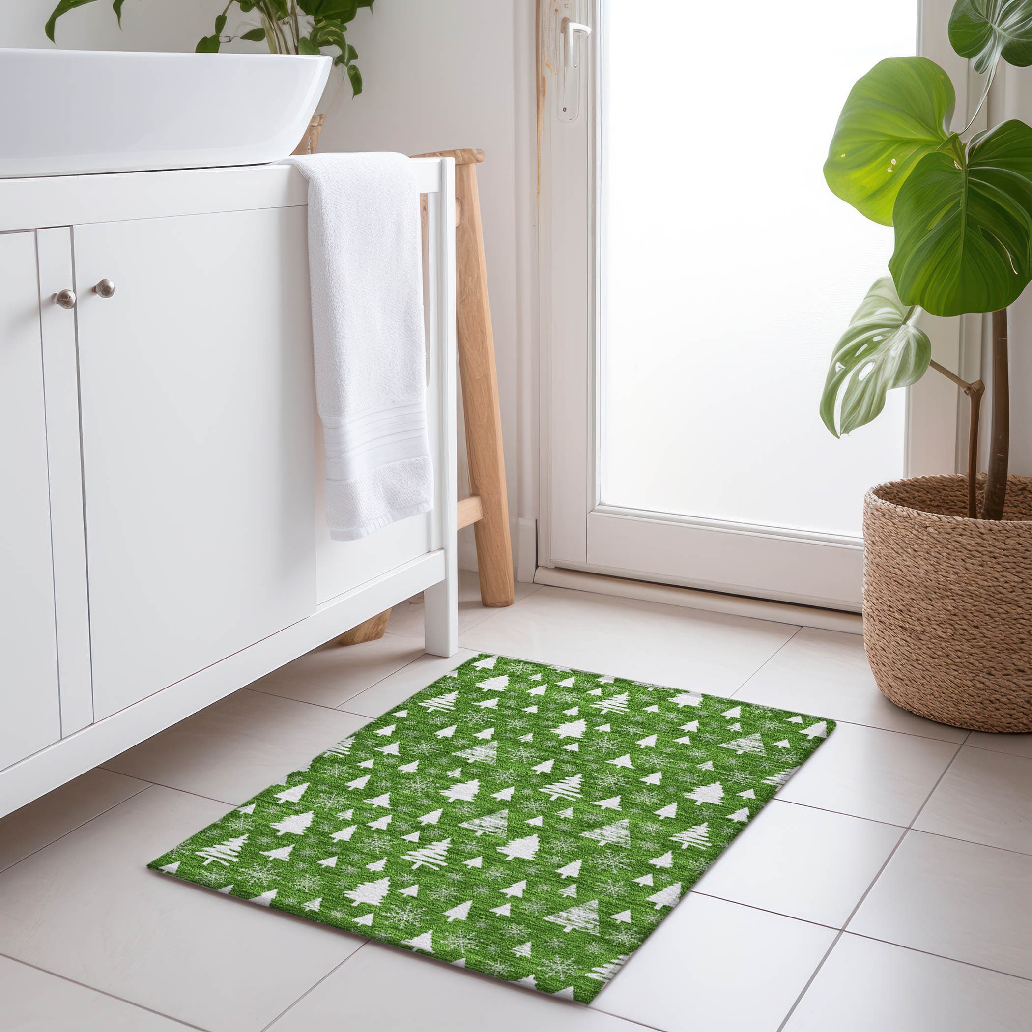 Addison Rugs ACN1815EM20X30 Chantille ACN1815EM 1 x 2 (ft) Loomed Polyester Emerald Rectangular Indoor/Outdoor Machine washable Area rug
