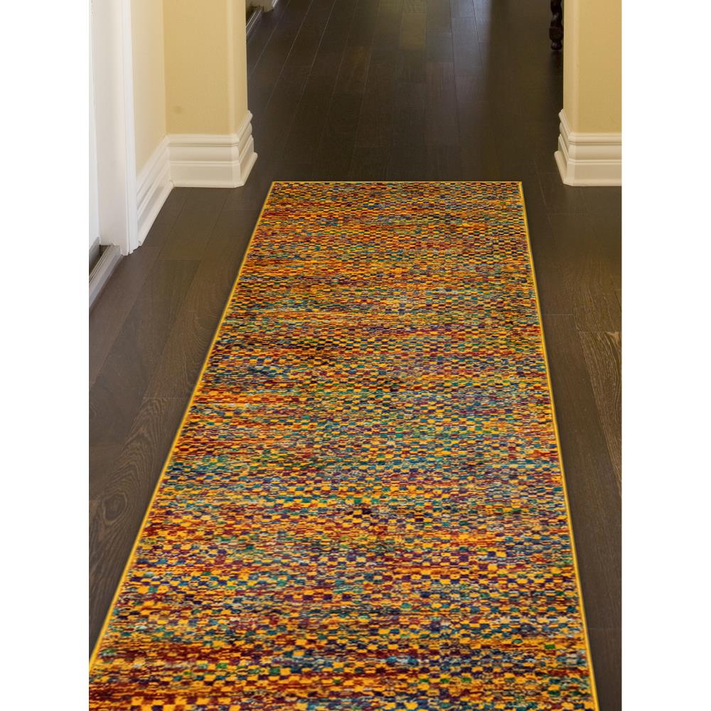 Liora Manne FES91736309 Fiesta 9 x 12 (ft) Woven Polypropylene Gold Rectangular Indoor Solid Bohemian/Eclectic Area rug