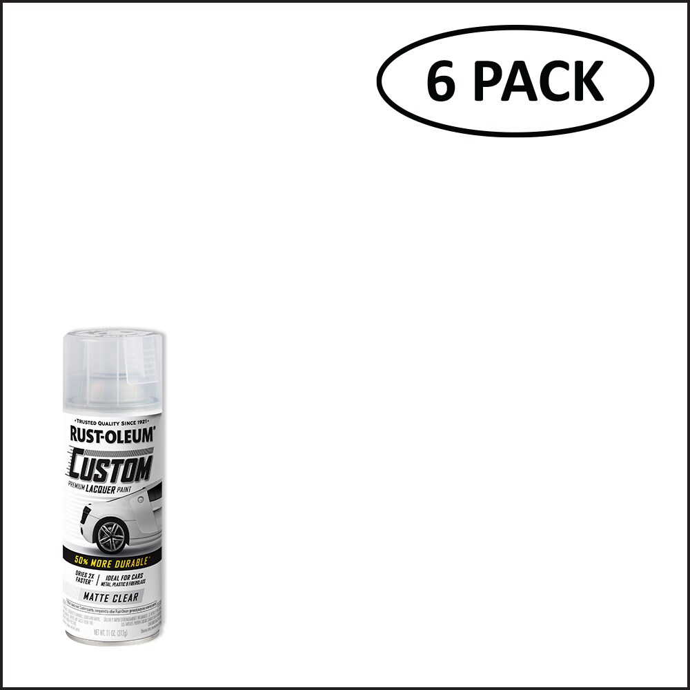Rust-Oleum Automotive Custom 6-Pack Matte Clear Spray Paint (NET WT. 11-oz)  in the Spray Paint department at