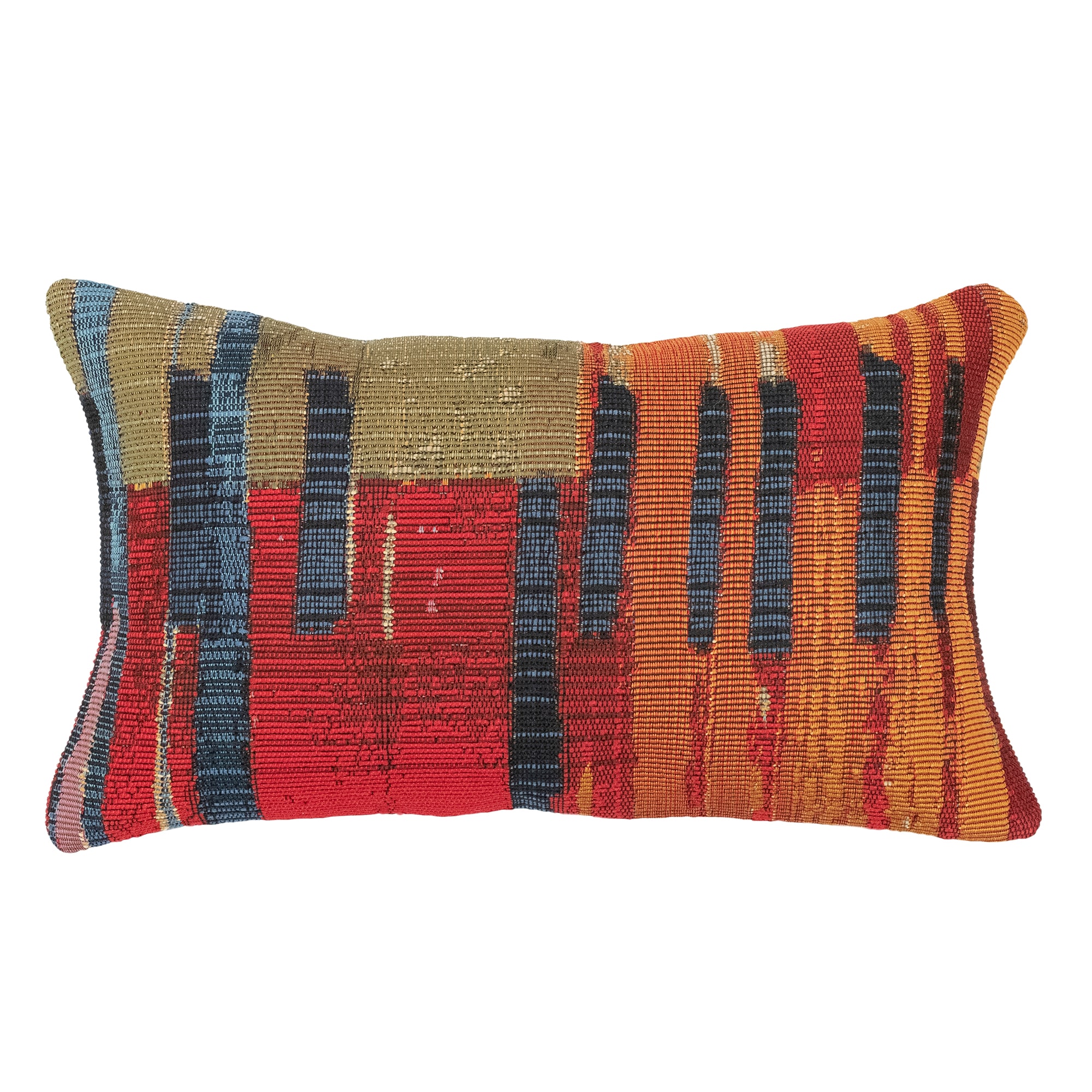 Multicolor Abstract Indoor/Outdoor Lumbar Pillow 12" x 18"